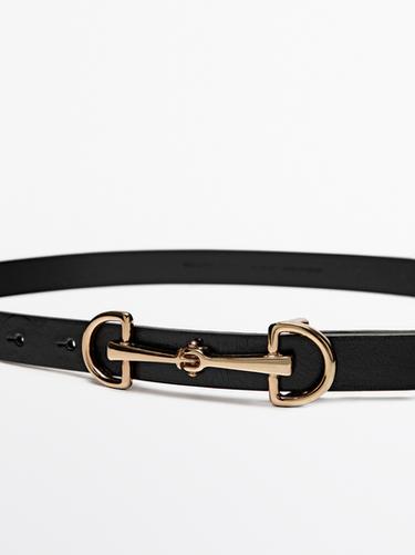 Equestrian nappa leather belt — BLACK 2