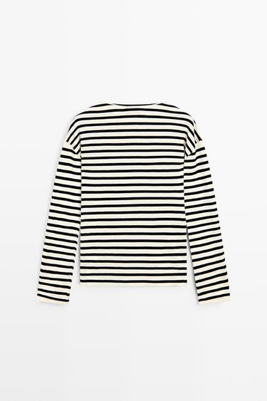 100% cotton long sleeve striped sweater — NAVY BLUE 6