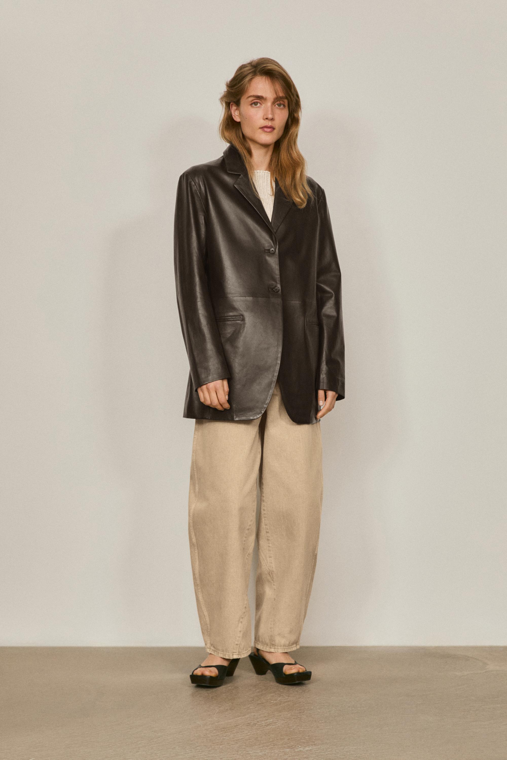 100% nappa leather blazer with pocket details - LIMITED EDITION — BROWN