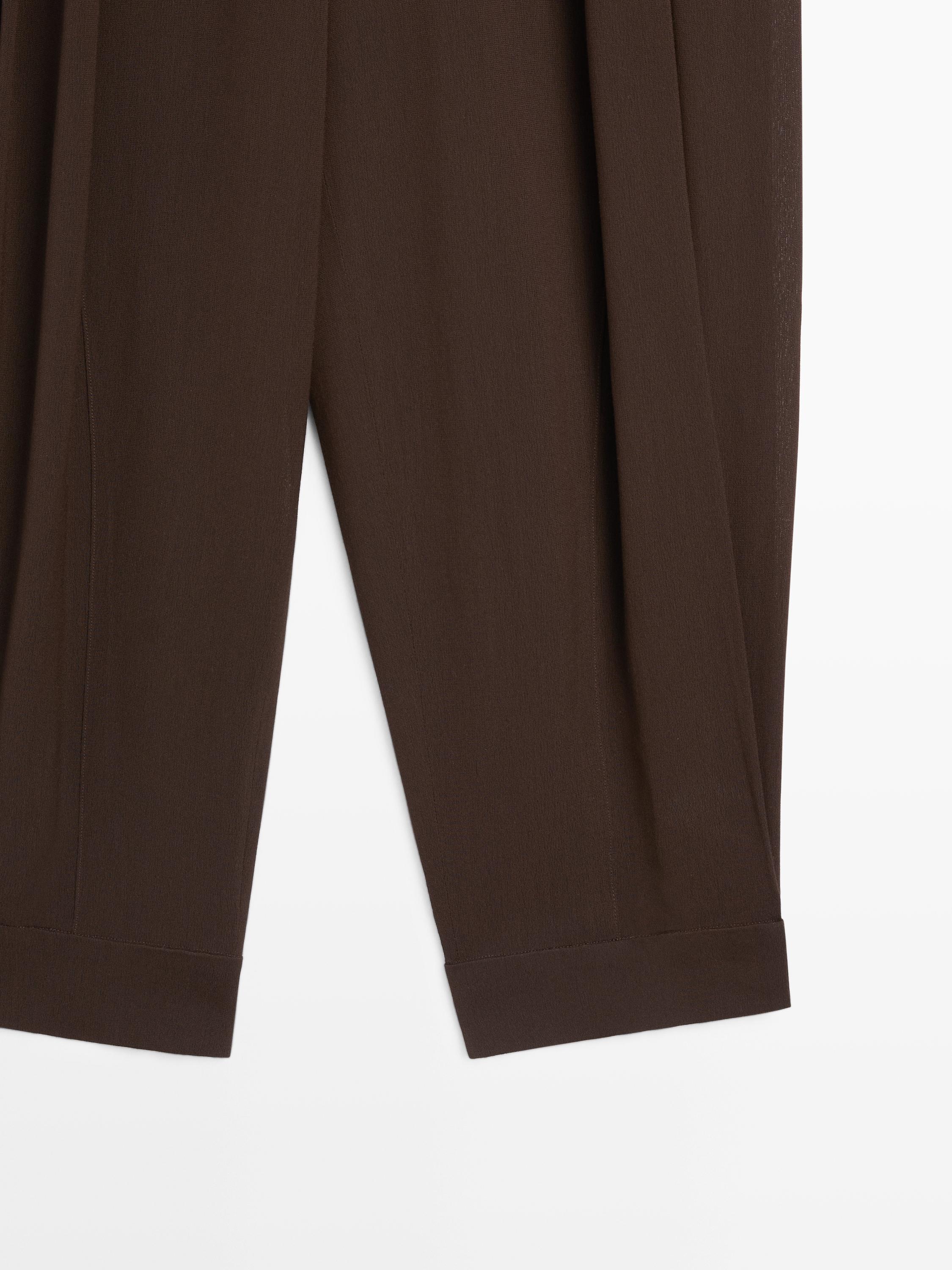 Darted sarouel trousers — BROWN