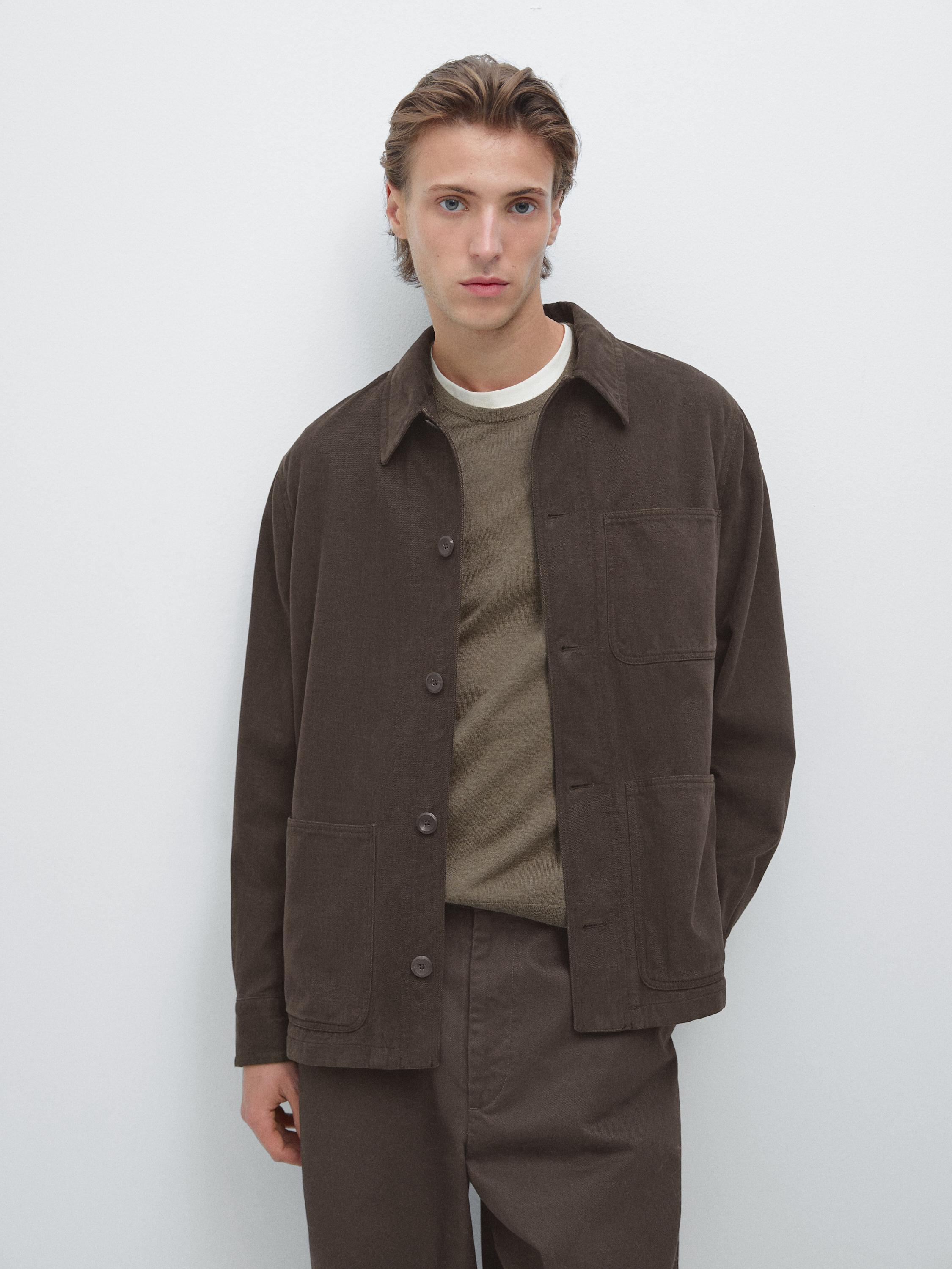 قميص سميك تويل بجيوب