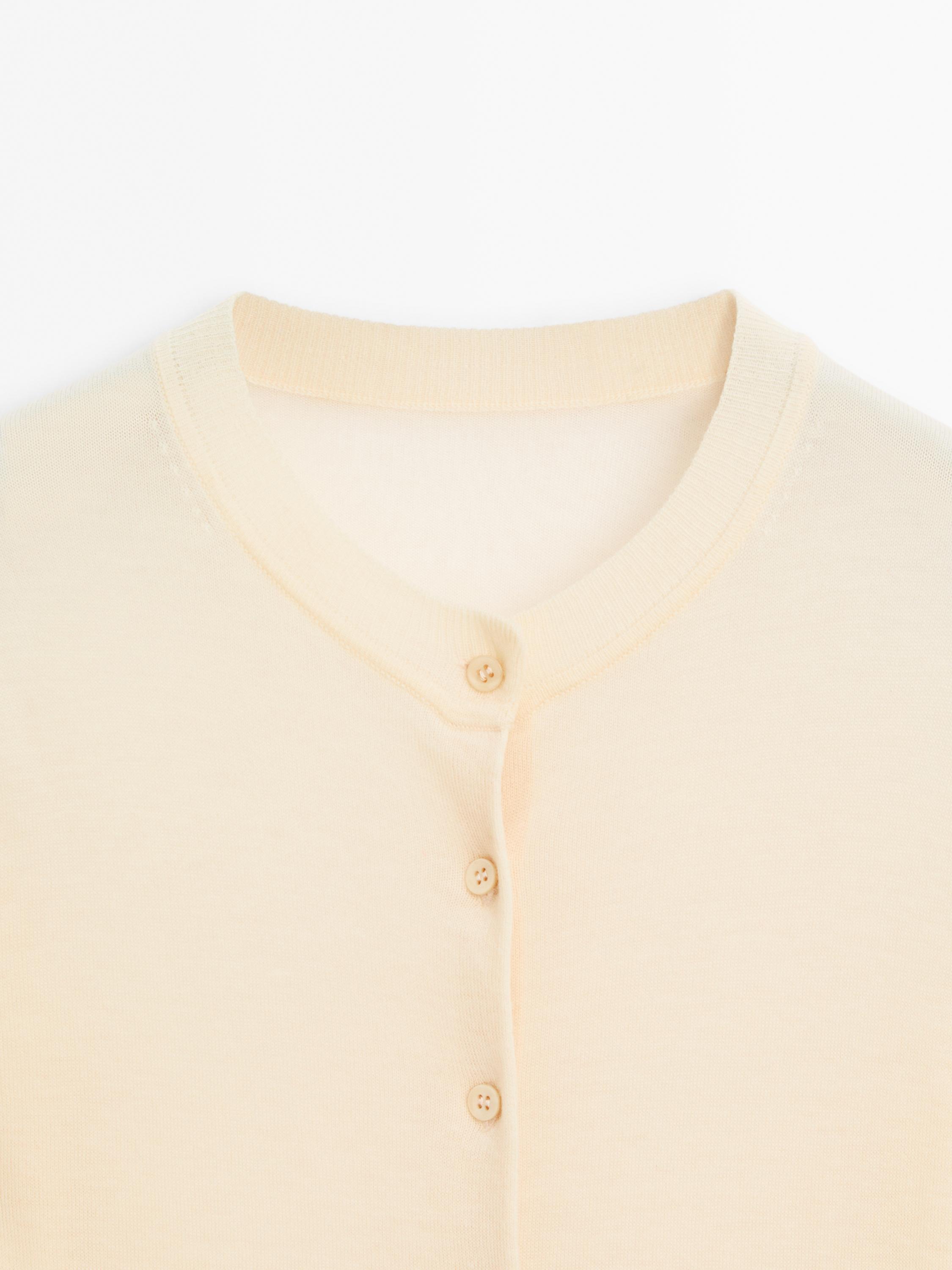 Lightweight 100% wool cardigan - STUDIO