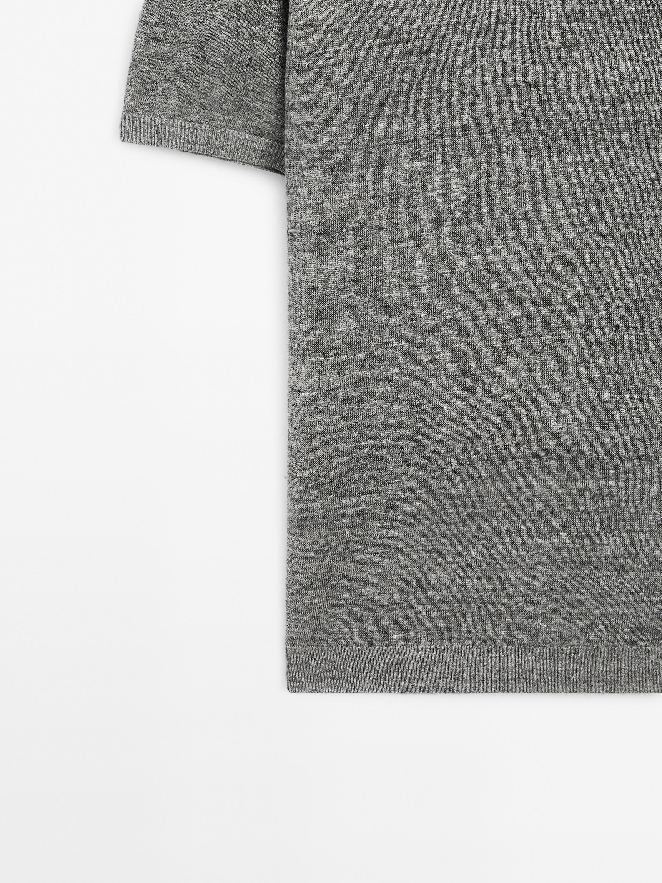 100% linen short sleeve knit T-shirt
