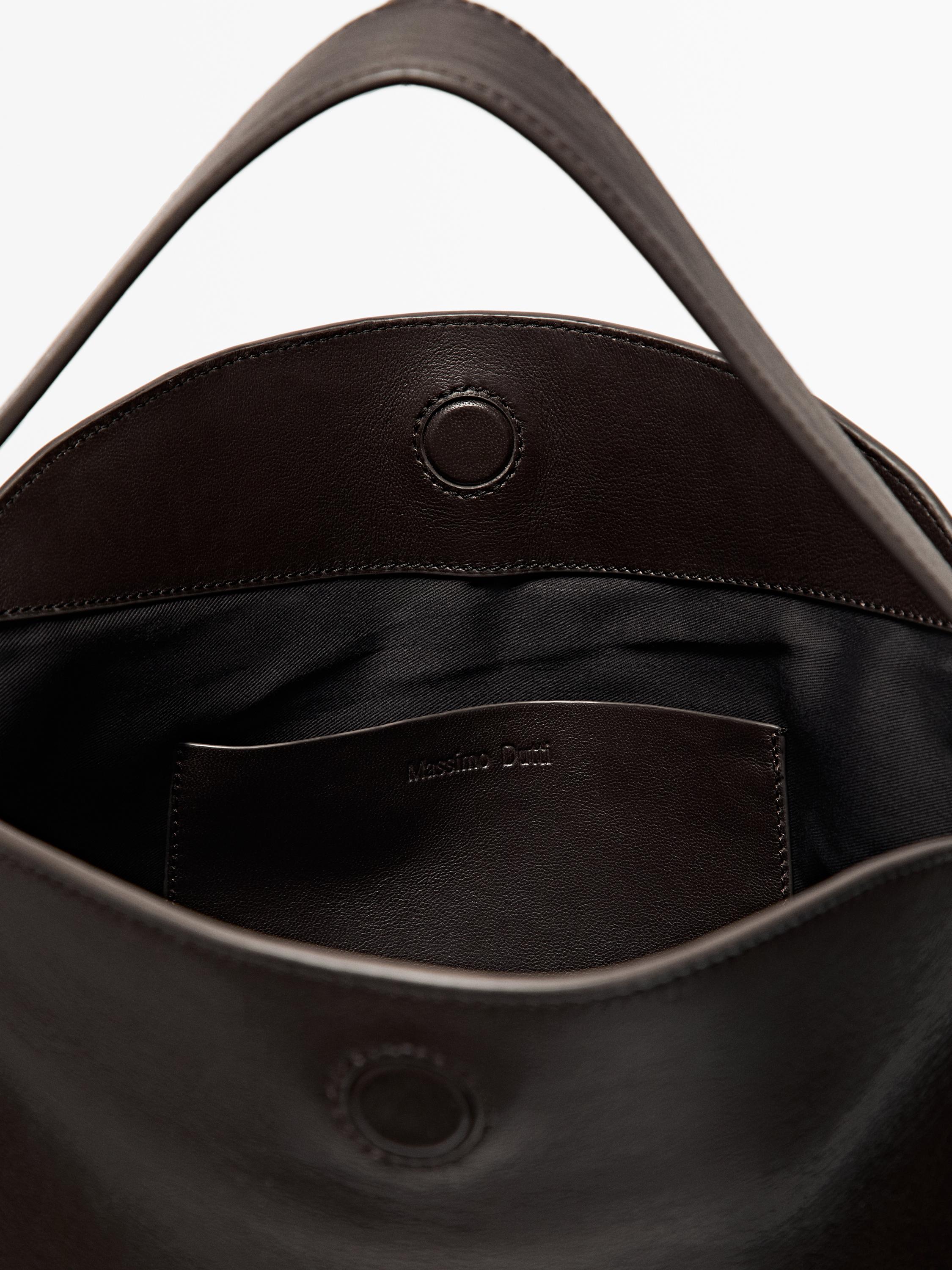 Small nappa leather shoulder bag — BROWN