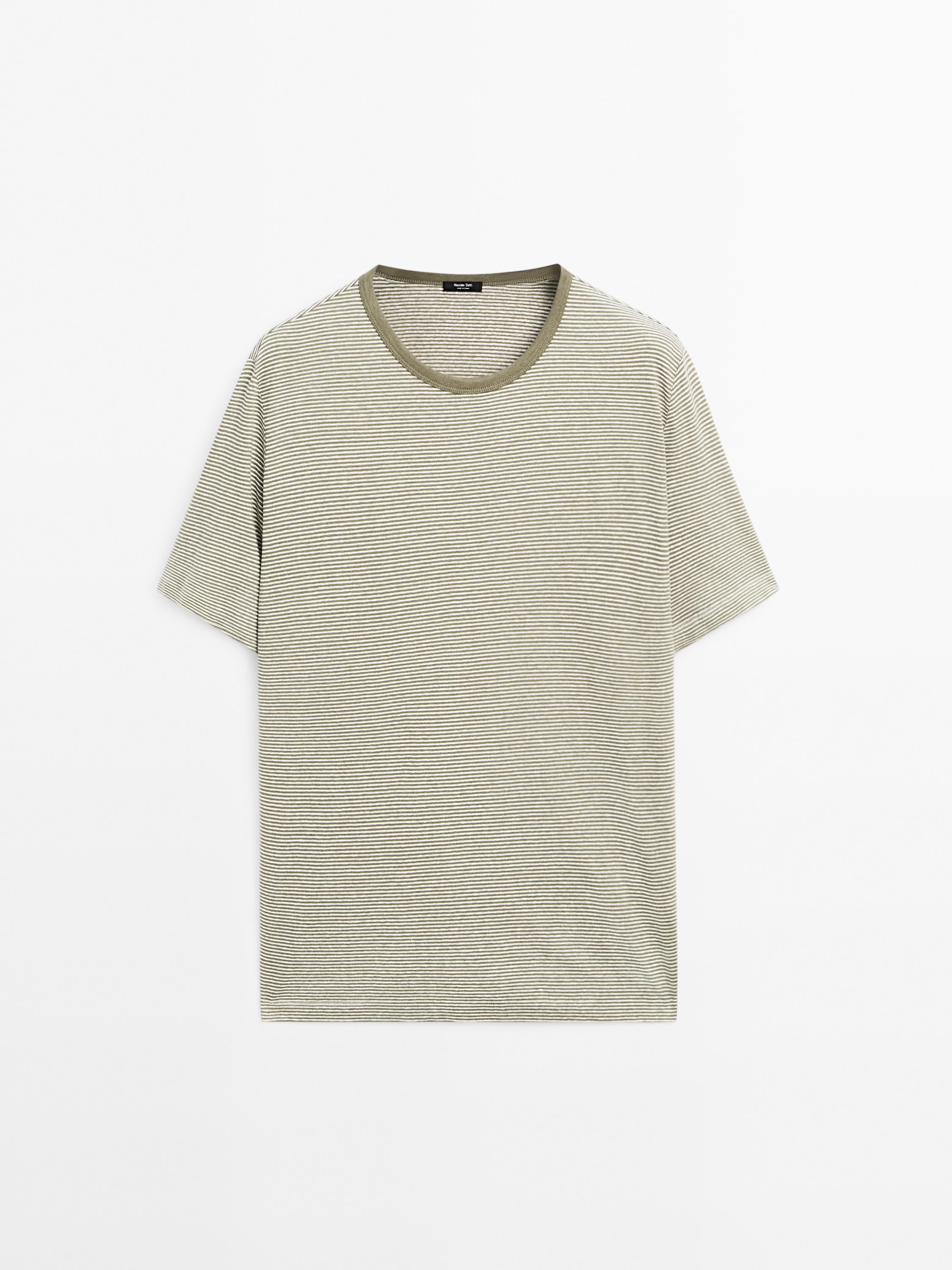 Streifenshirt mit Baumwolle und Leinen