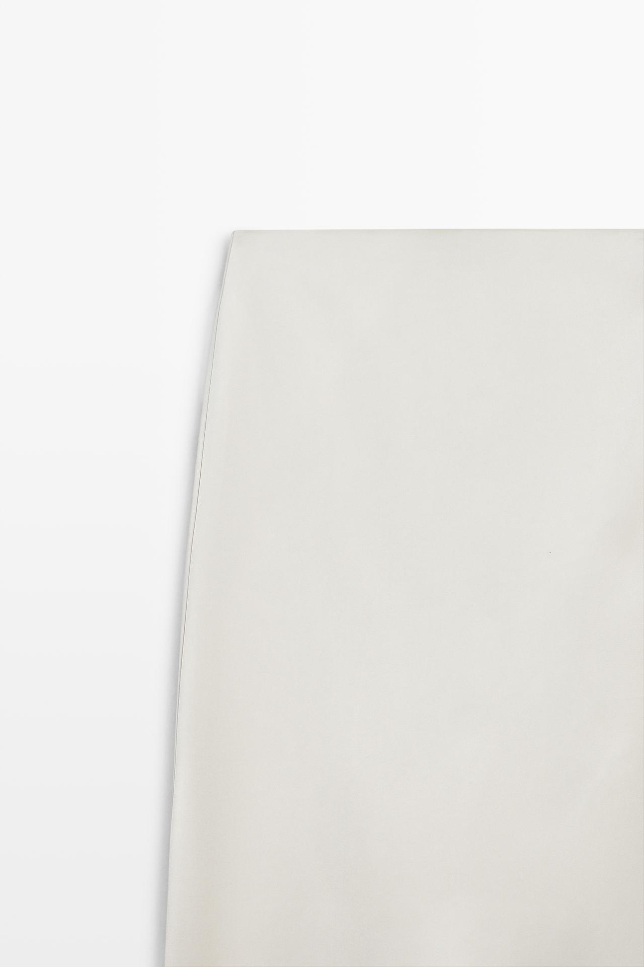 Satin lace midi skirt — Pearl grey