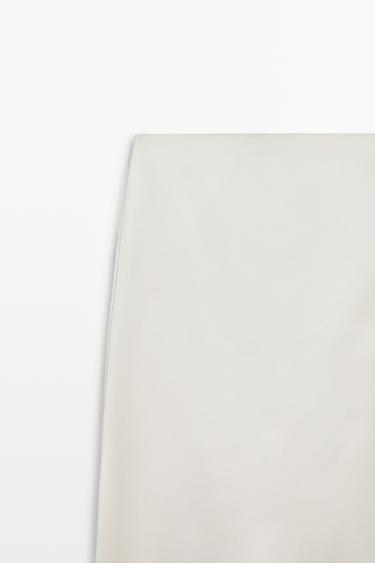 Satin lace midi skirt — Pearl grey 4