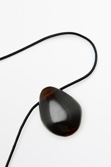 Stone pendant necklace — MOLE BROWN 3