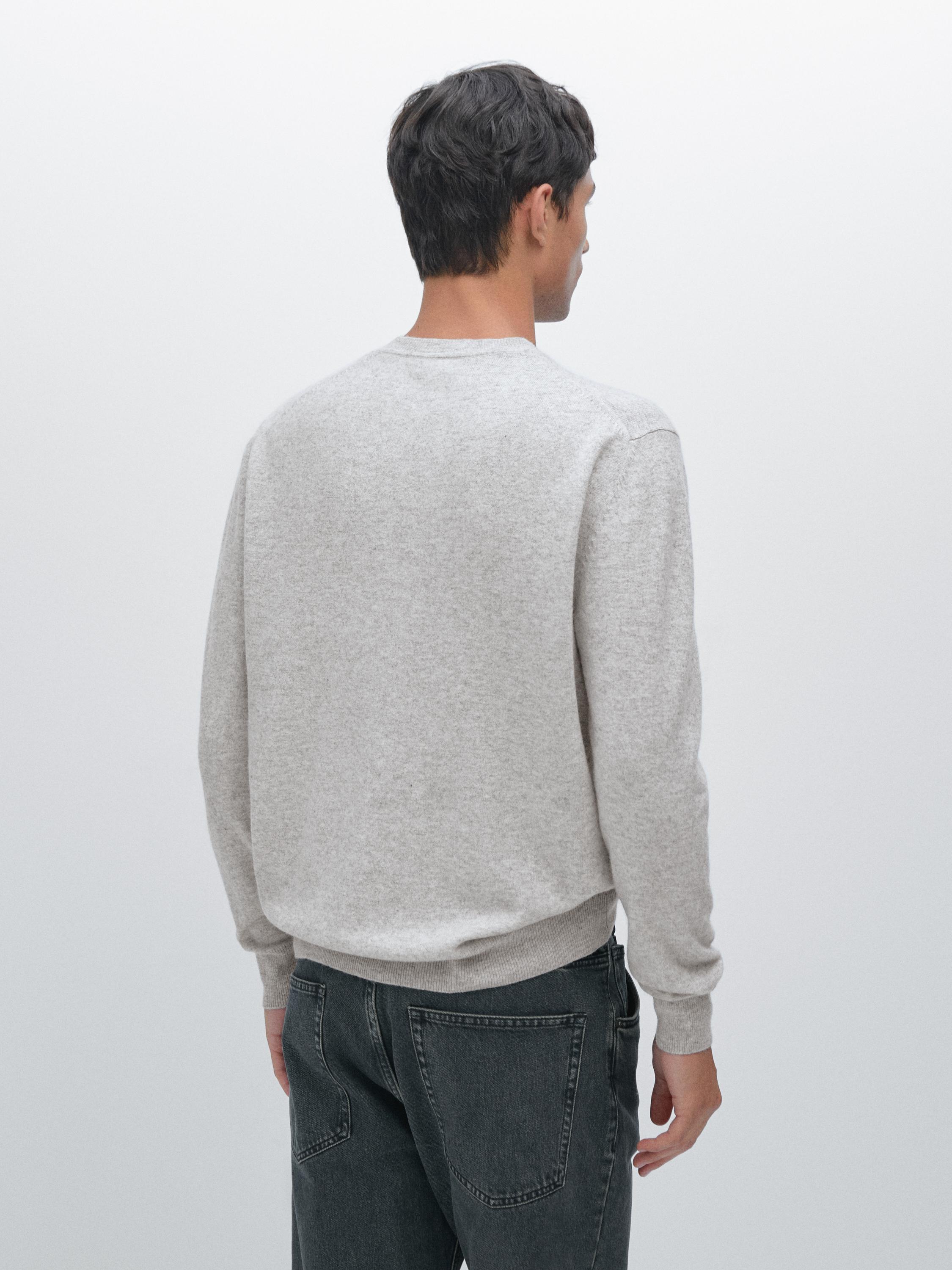 Wool blend crew neck sweater