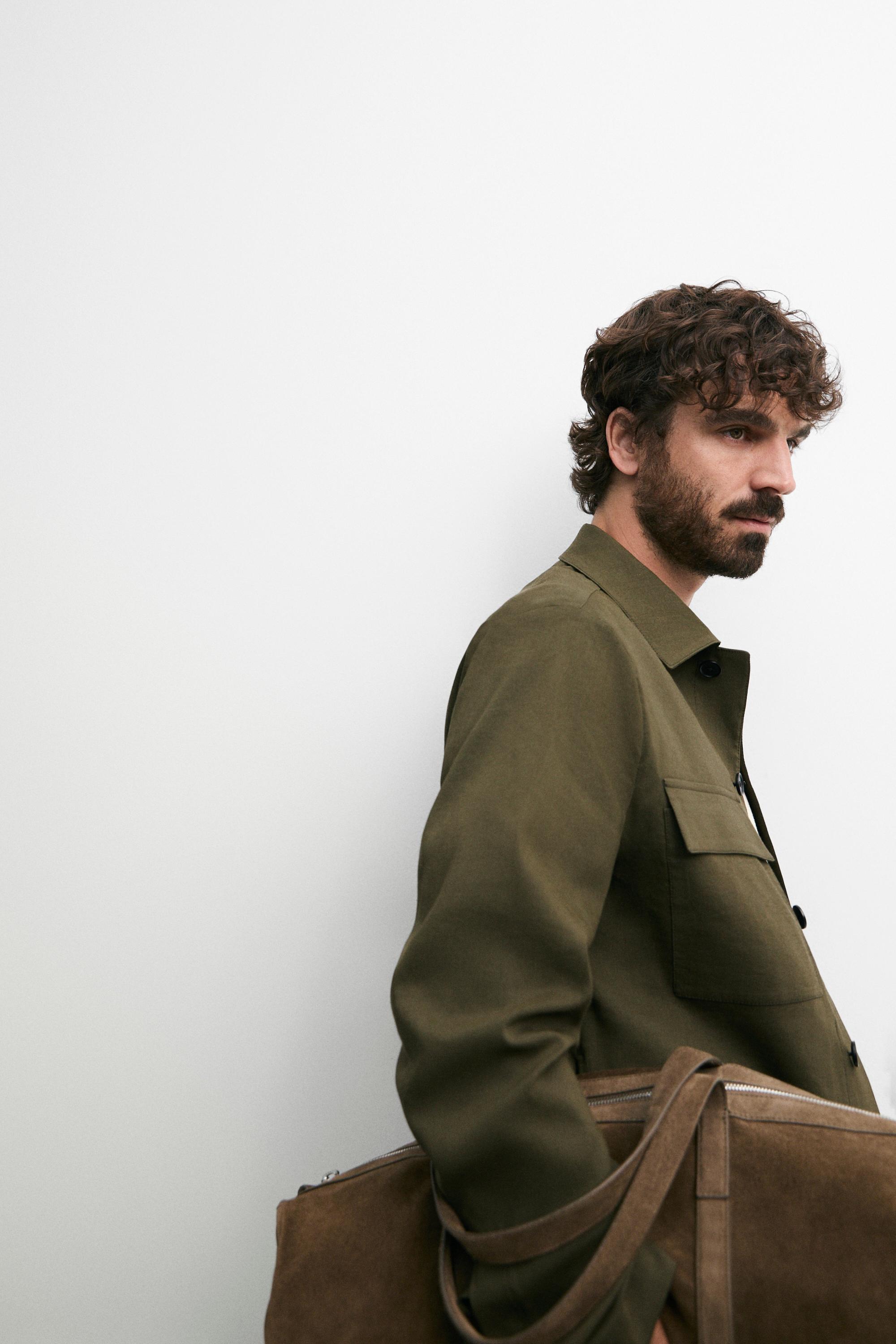 Total look overshirt with pocket detail — GREEN