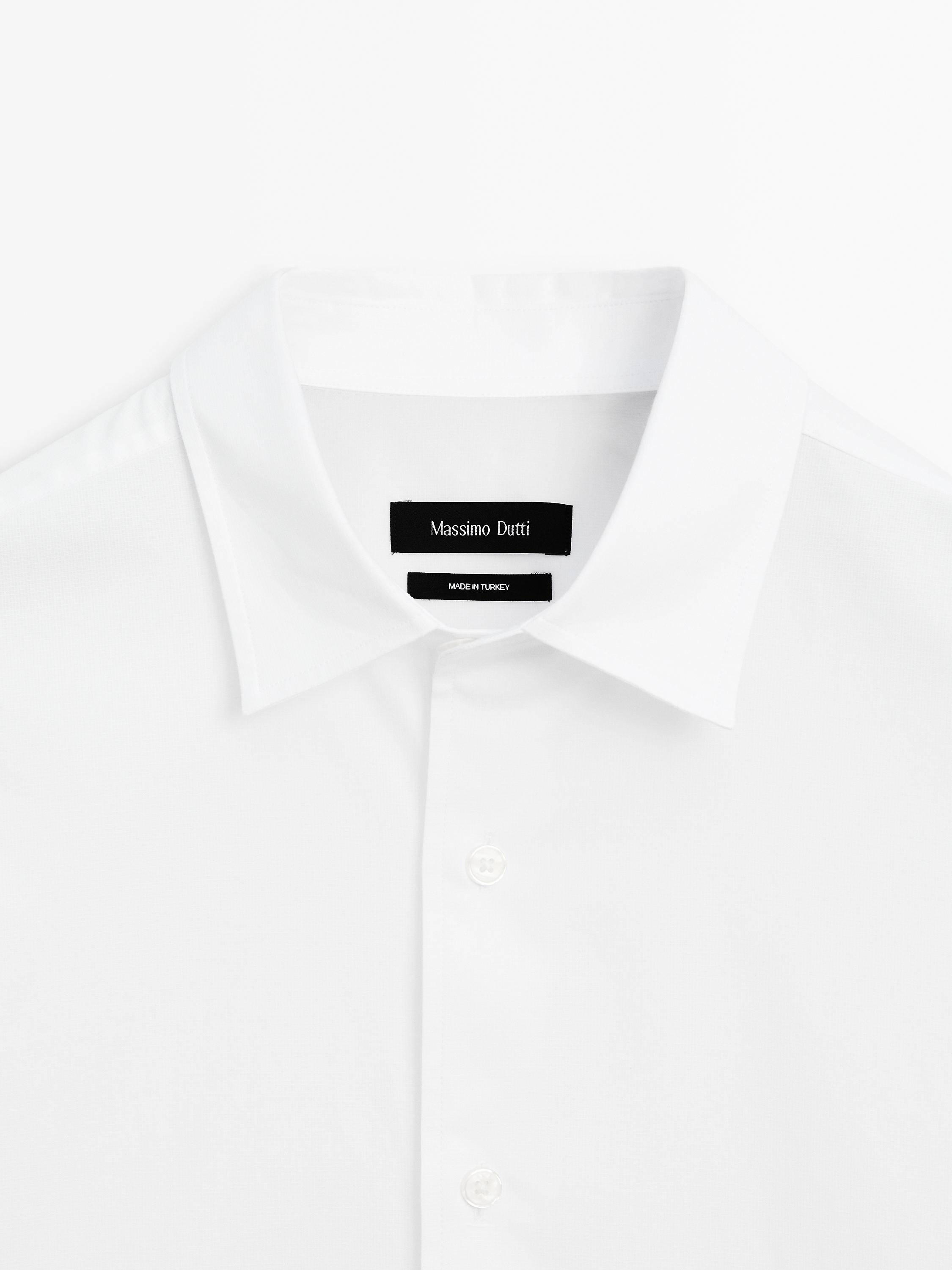 Regular fit textured shirt with small check print