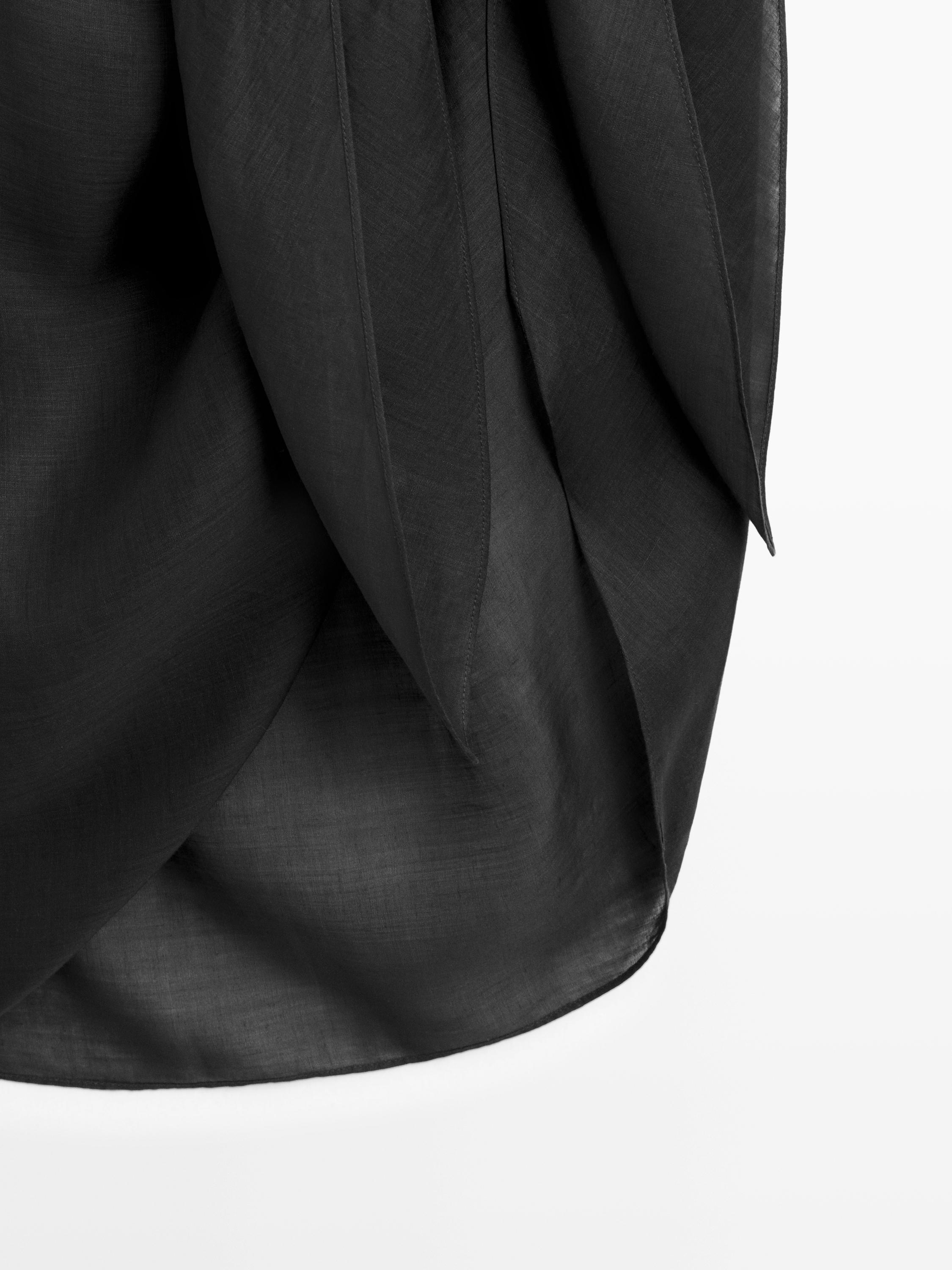 100% ramie pareo skirt — BLACK