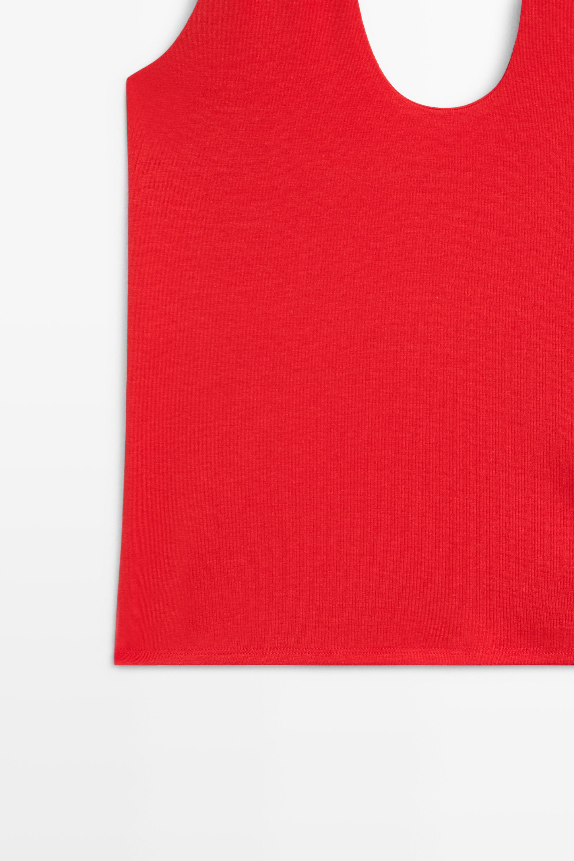 Cotton modal blend halter top — RED