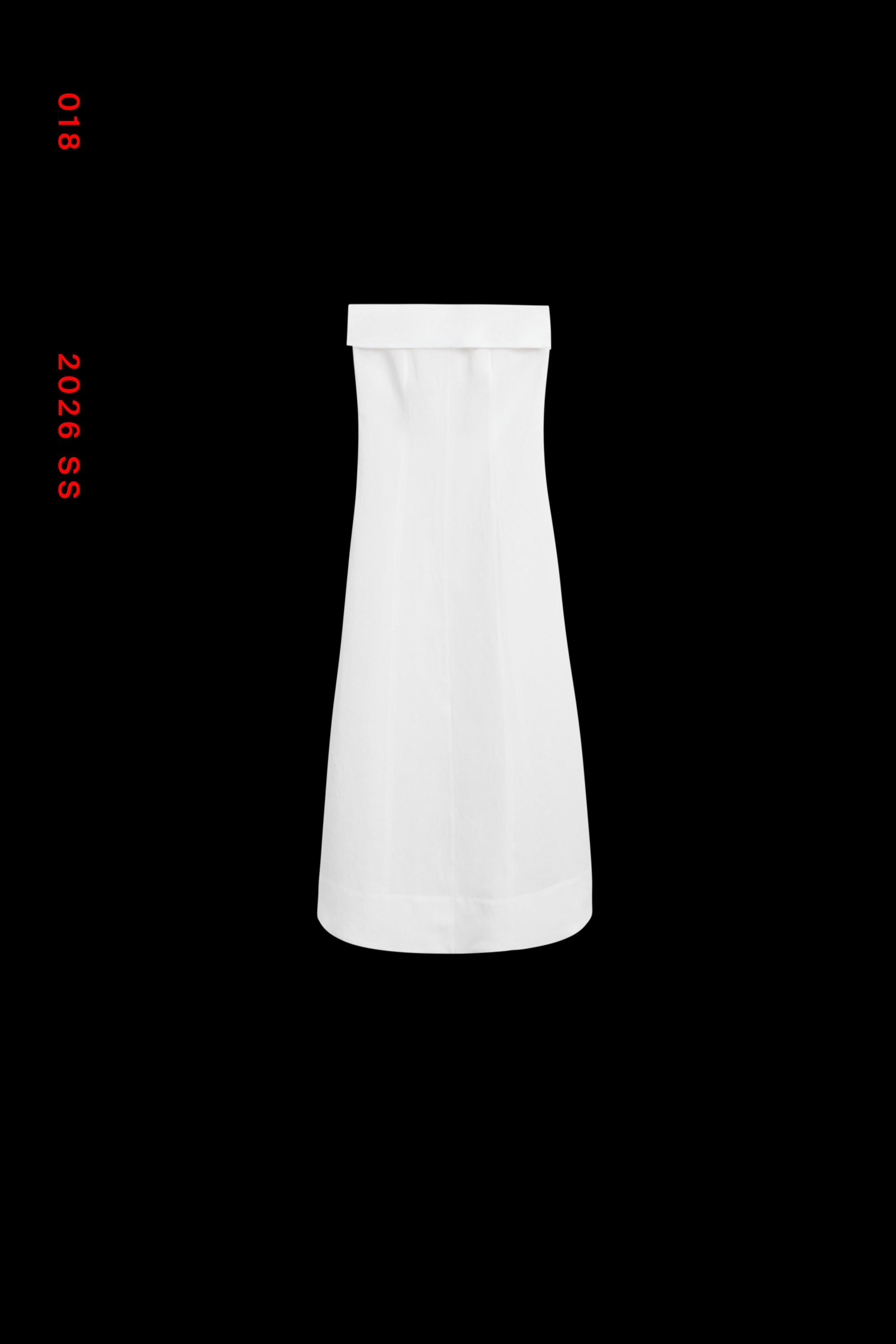 Linen strapless midi dress — WHITE