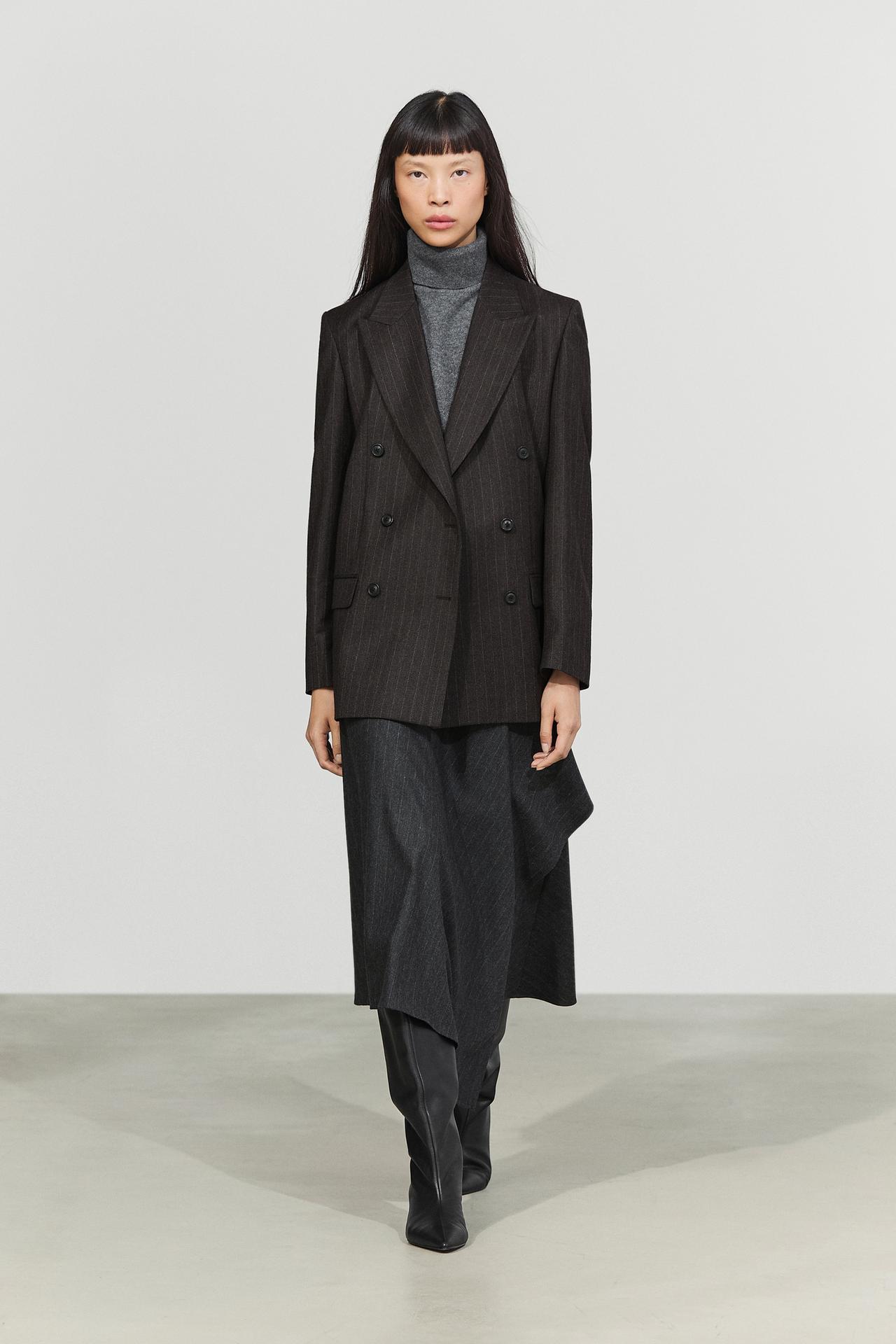 Pinstripe suit blazer — CAREY