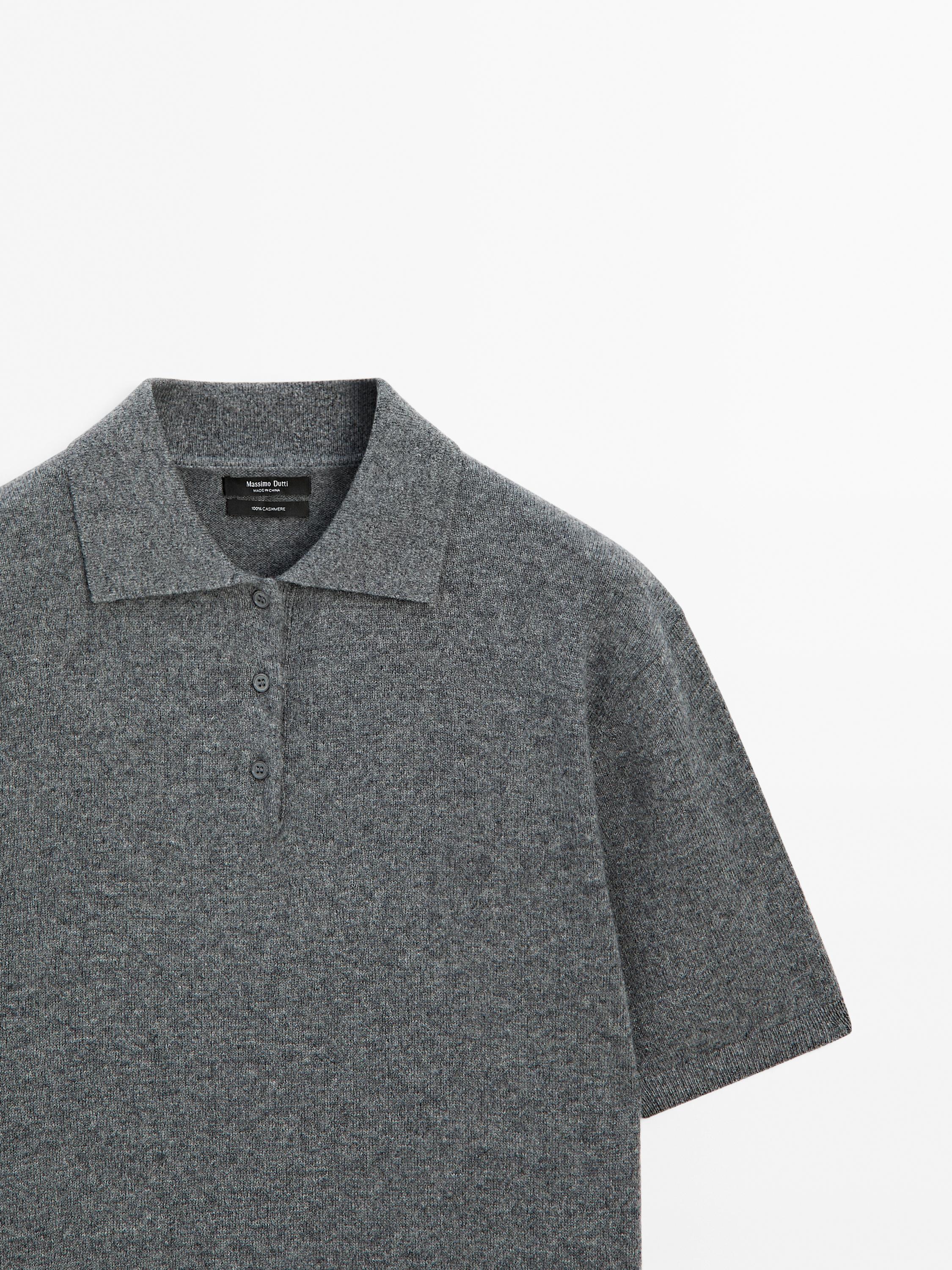 100% cashmere knit short sleeve sweater