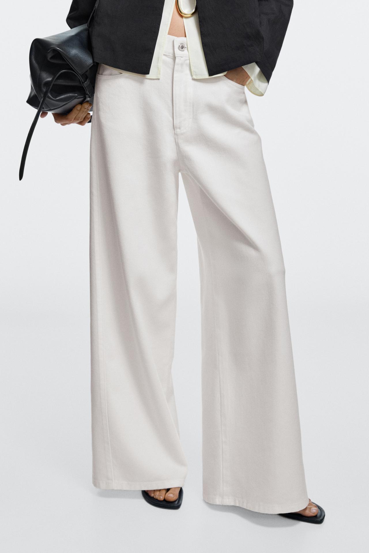 Flowy wide-leg jeans — WHITE