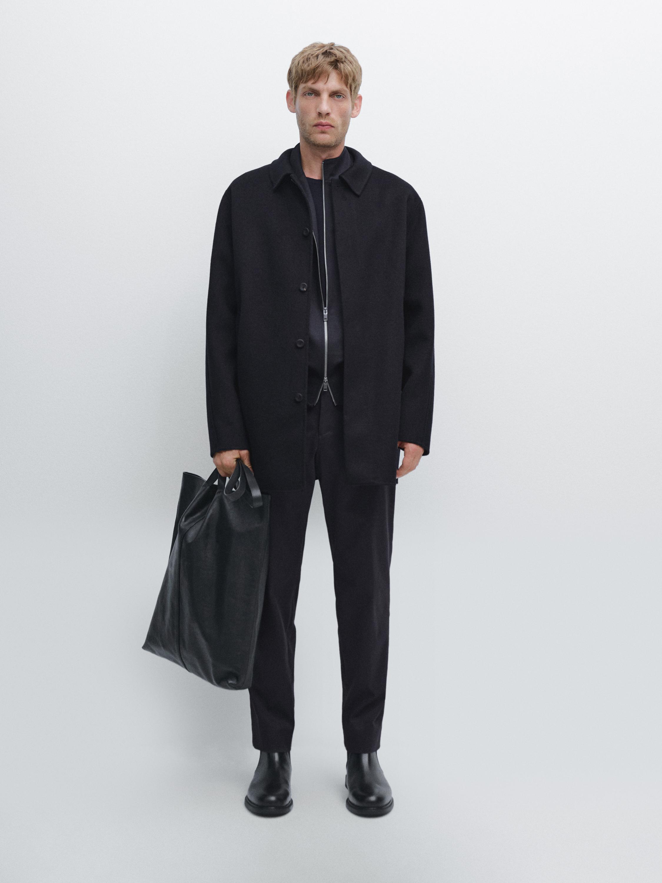 Short wool blend coat