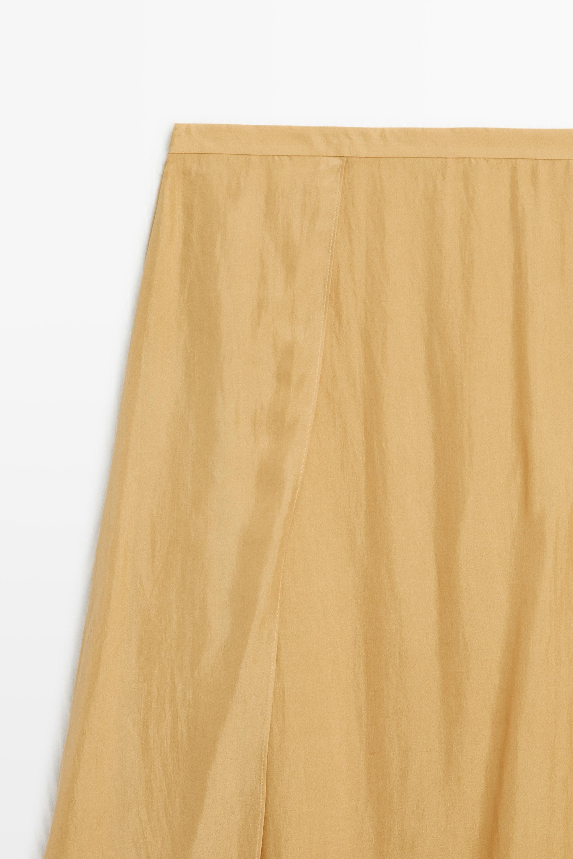 100% silk flowing midi skirt co-ord — YELLOW