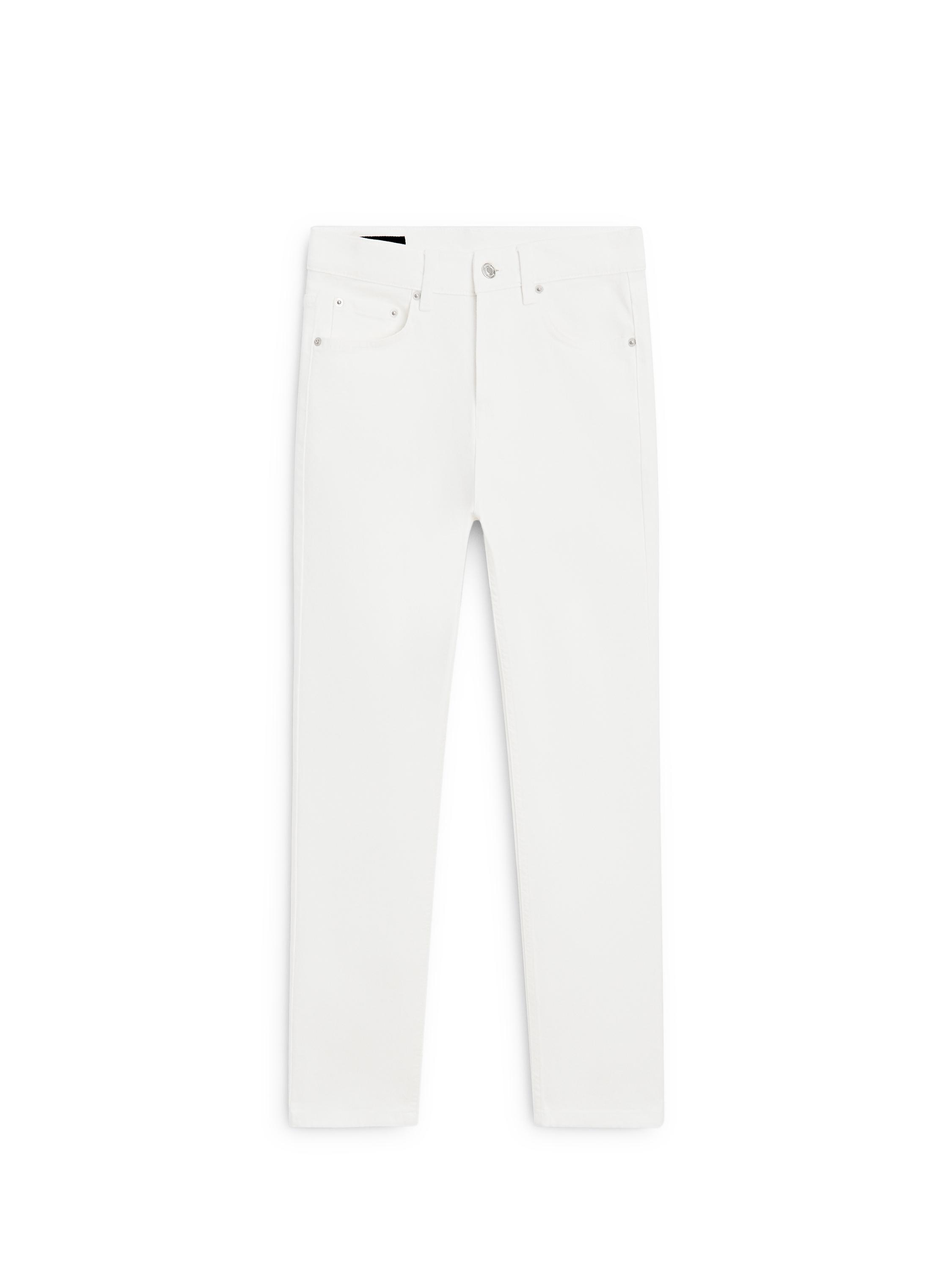 Mid-rise cropped slim fit jeans — Off white