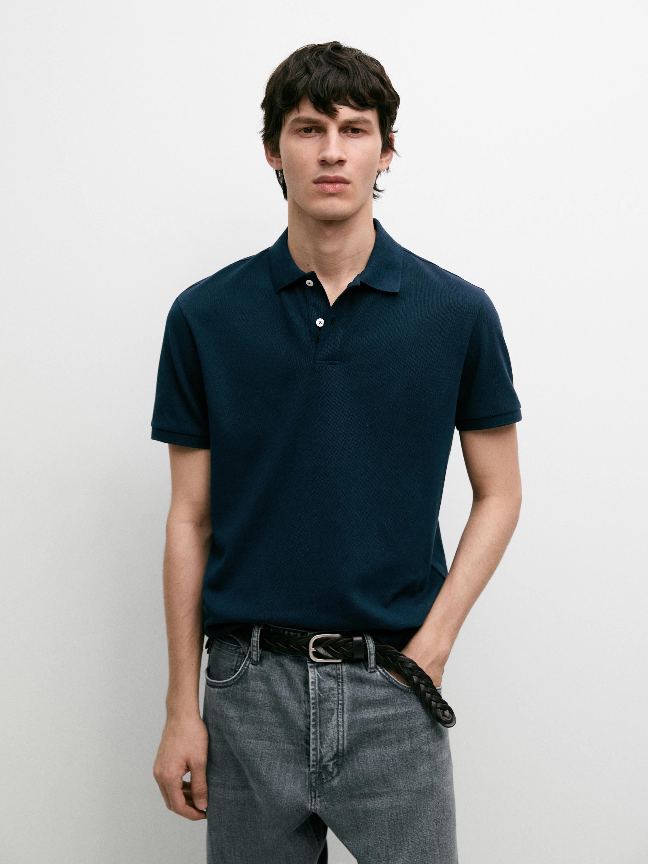 Polo piqué microestrutura algodón
