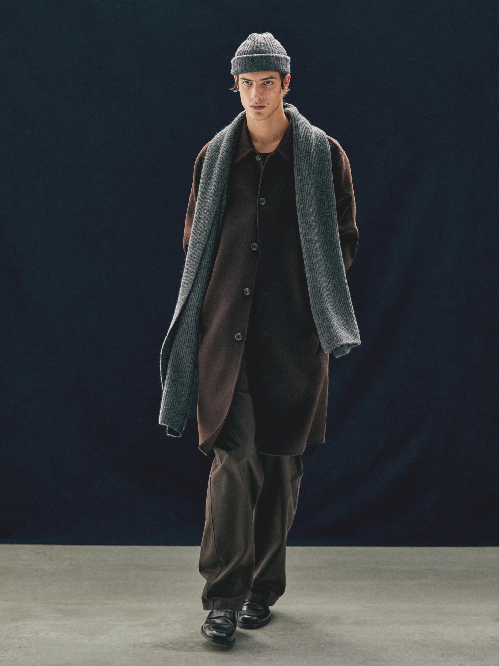 Bonnet Côtelé 100 % Cachemire - Marengo - 01 - Massimo Dutti - Homme