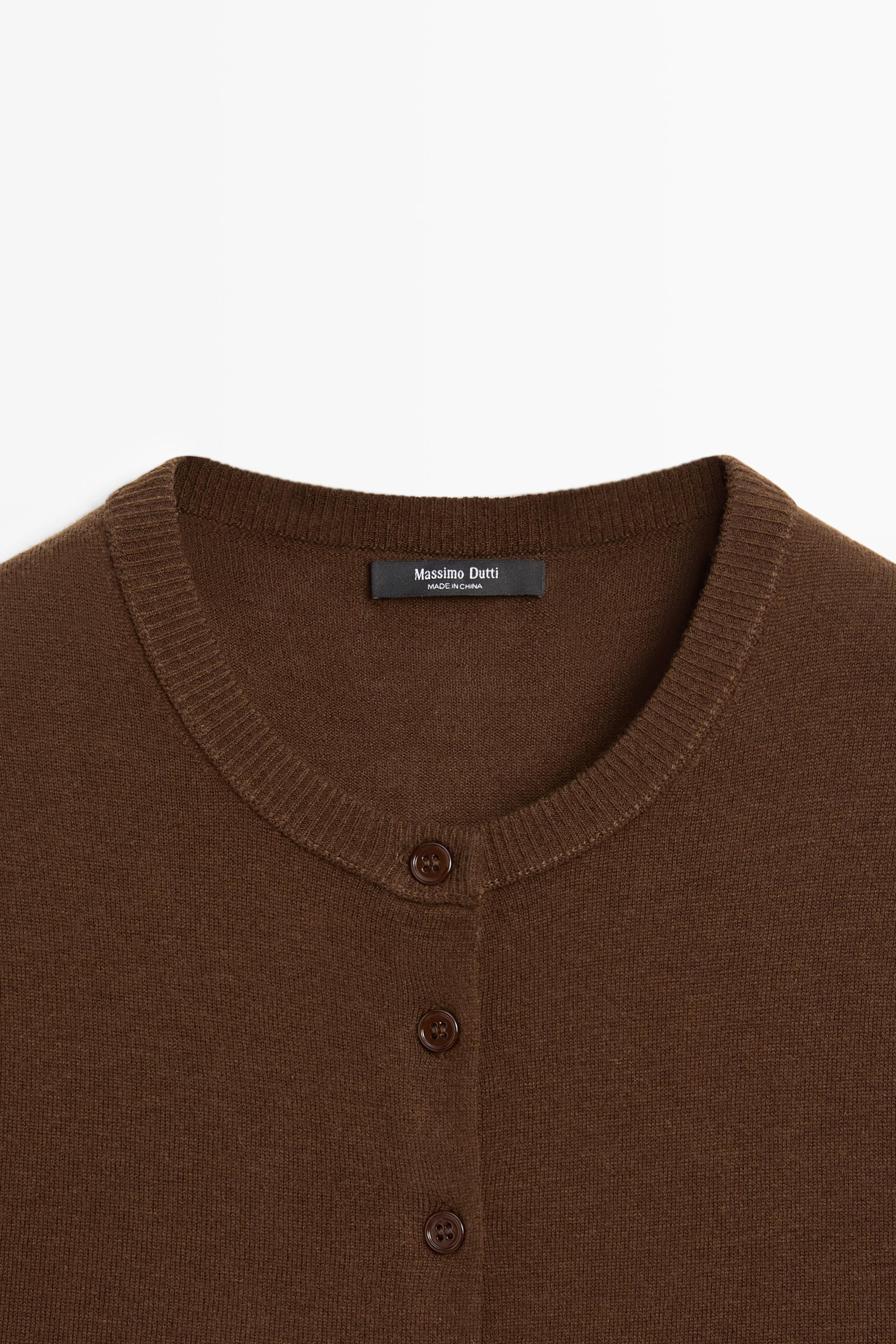 Short sleeve cardigan — BROWN