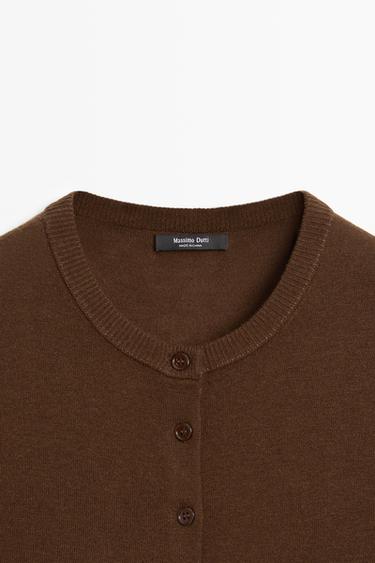 Short sleeve cardigan — BROWN 4