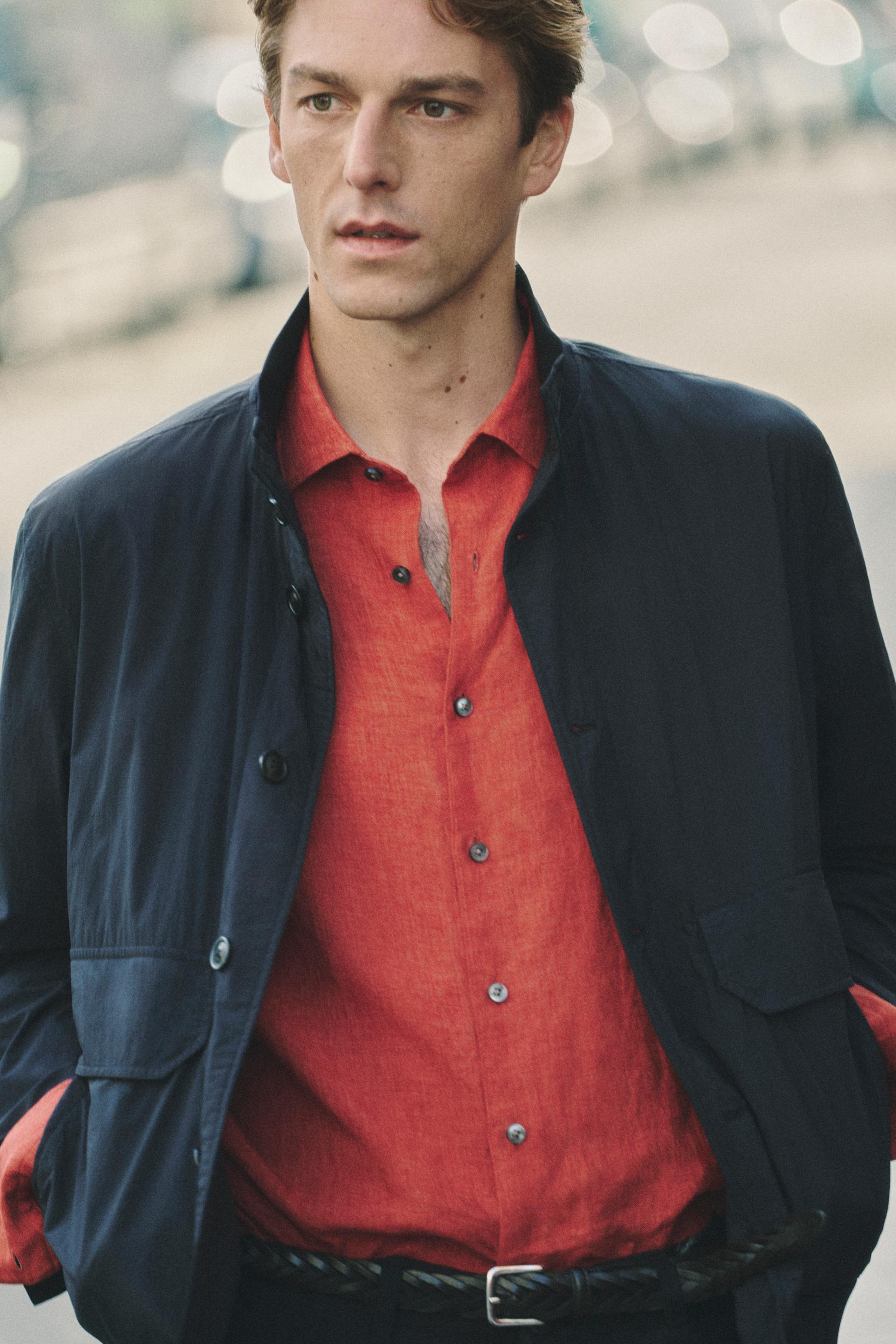 Bomber jacket with pocket details — DARK NAVY