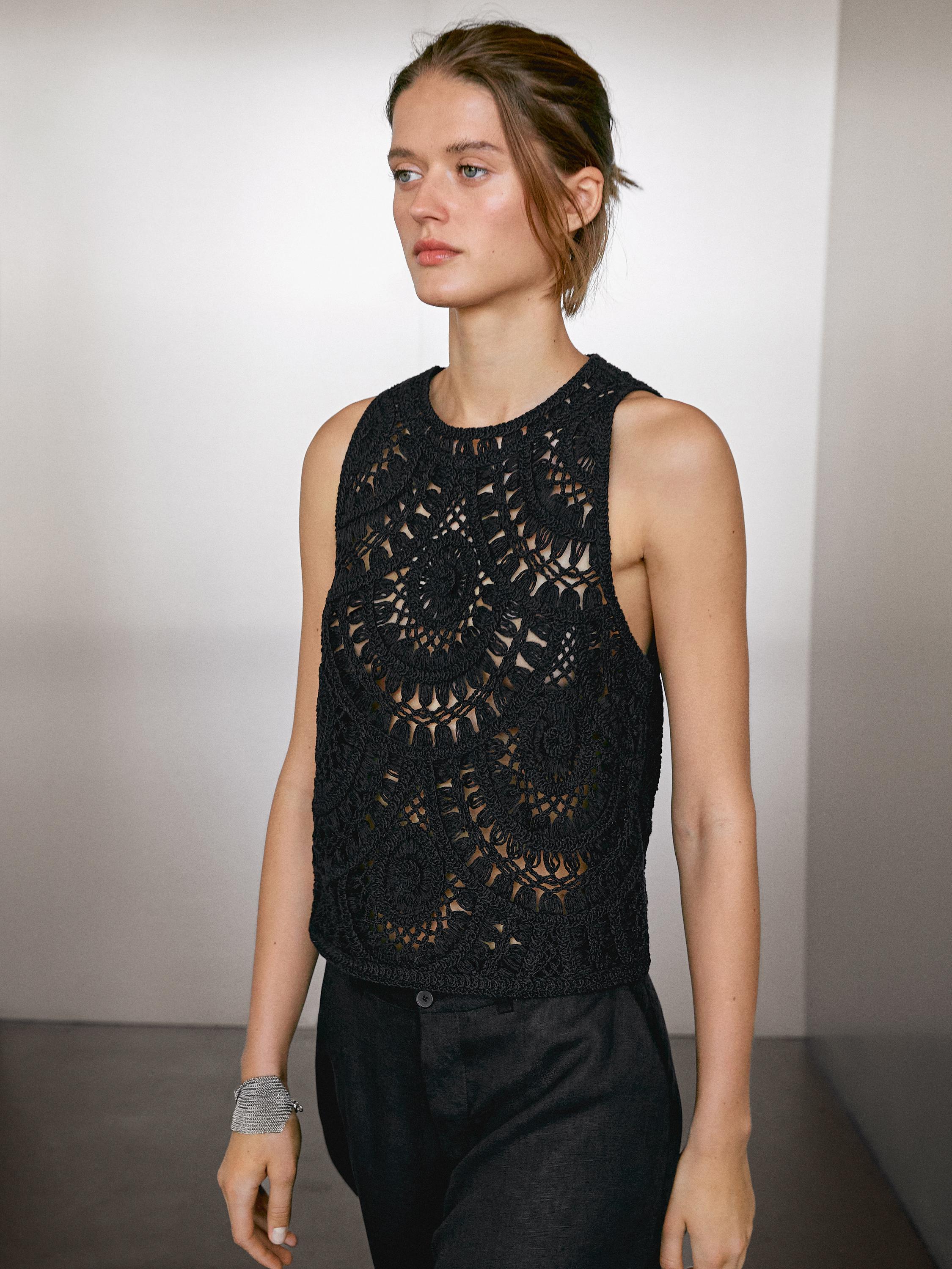 Crochet knit top