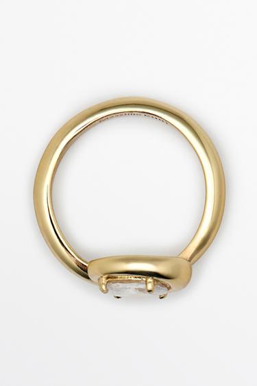 Shimmery crystal hoop ring — GOLDEN 2
