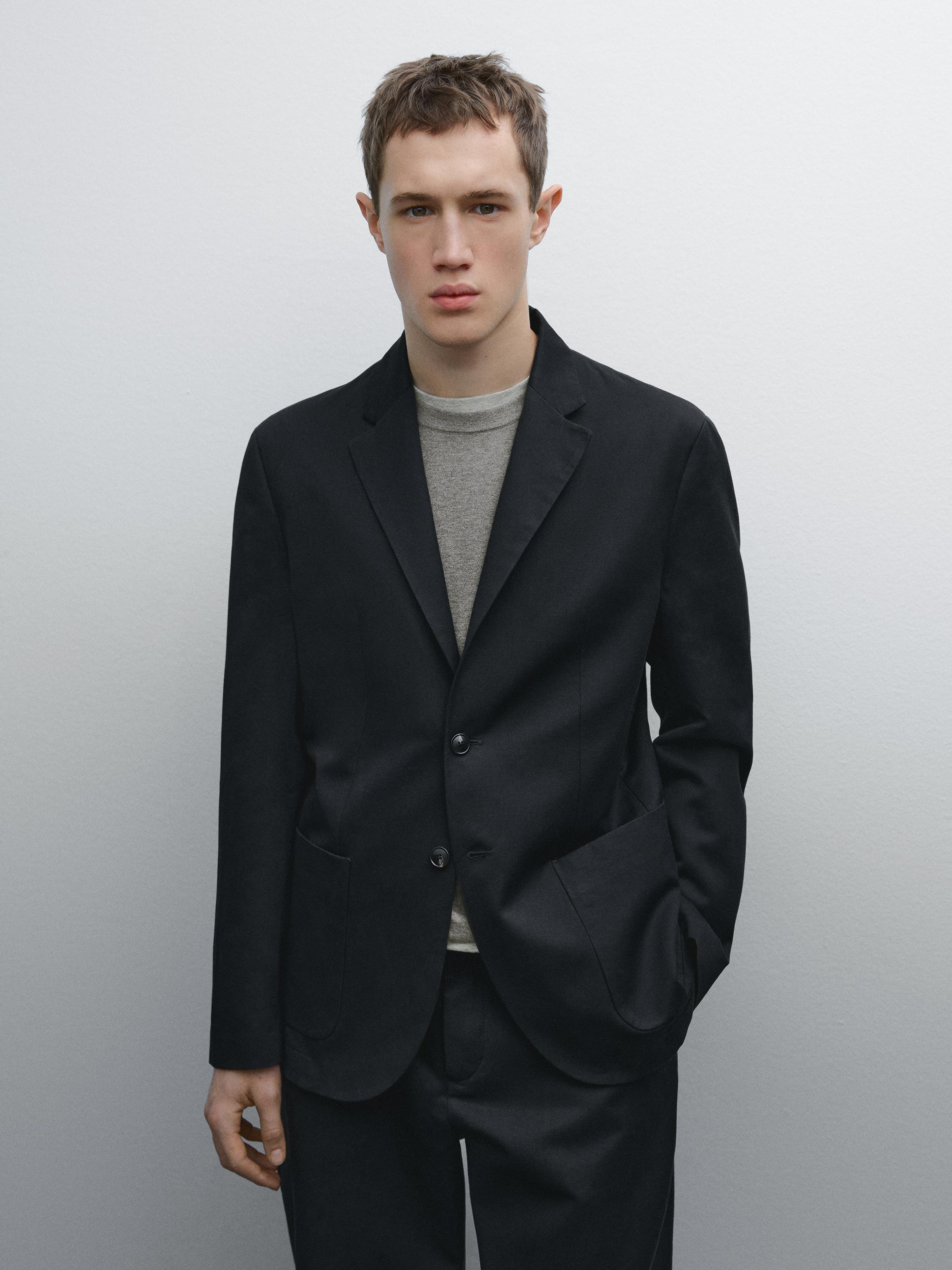 Soft cotton blend blazer