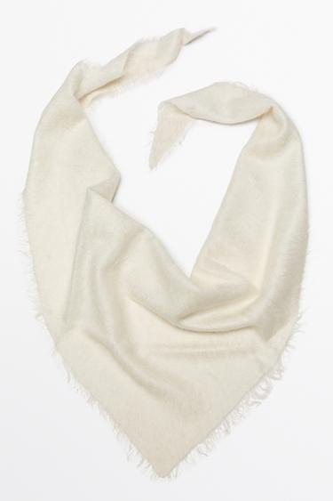 100% cashmere knit bandana — CREAM 2