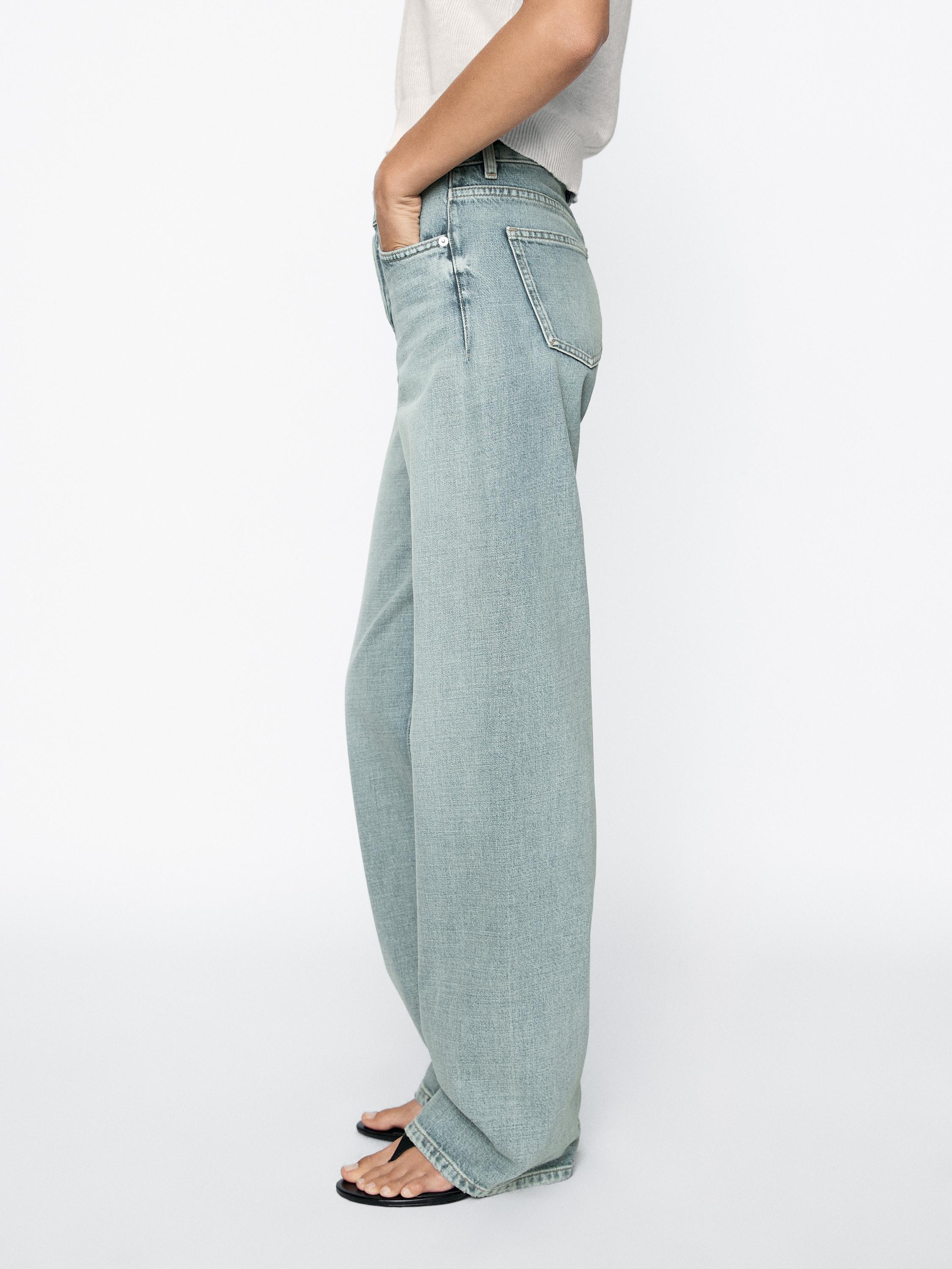 Mid-rise wide-leg cotton jeans