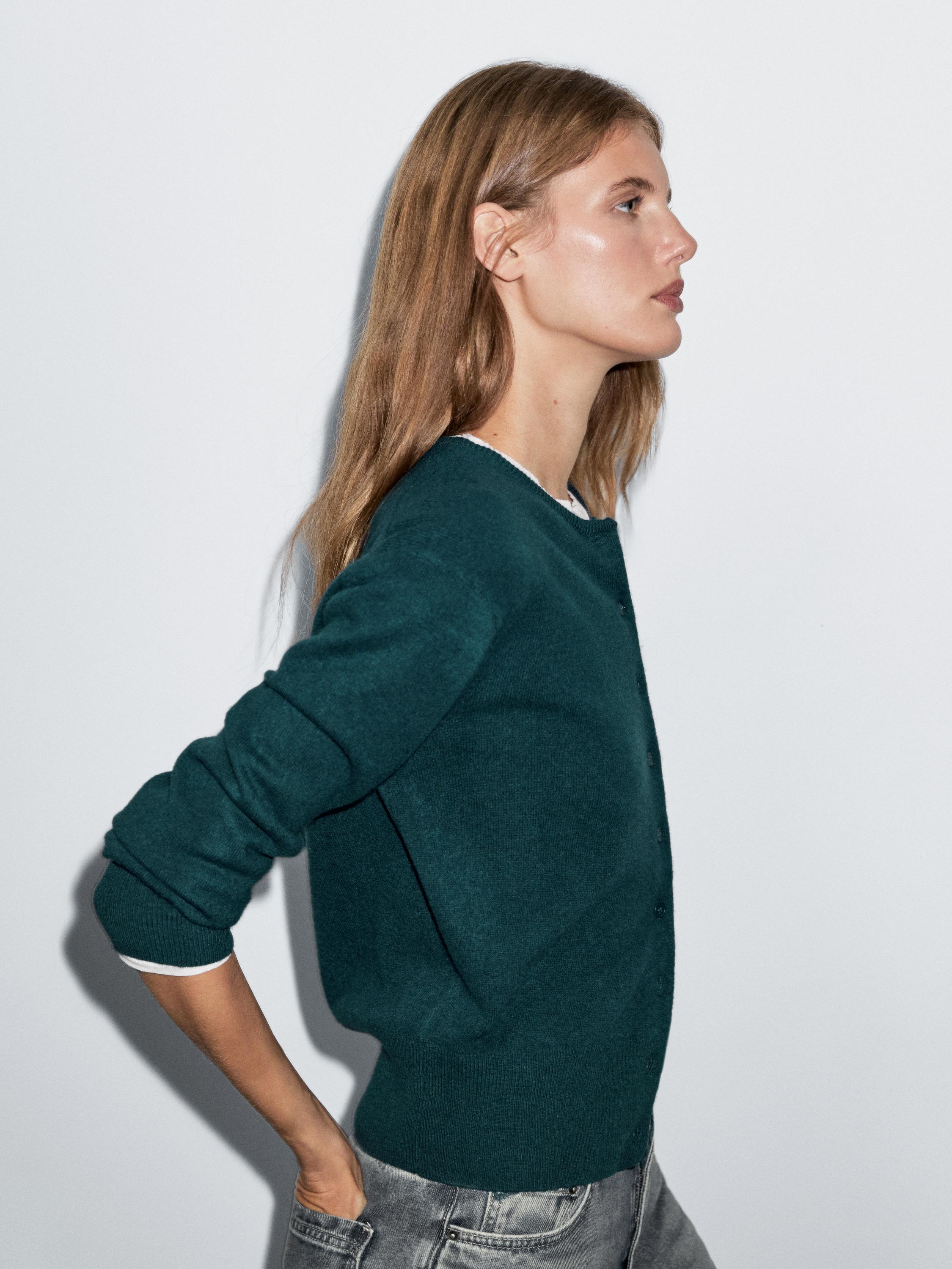 Cardigan in maglia misto lana