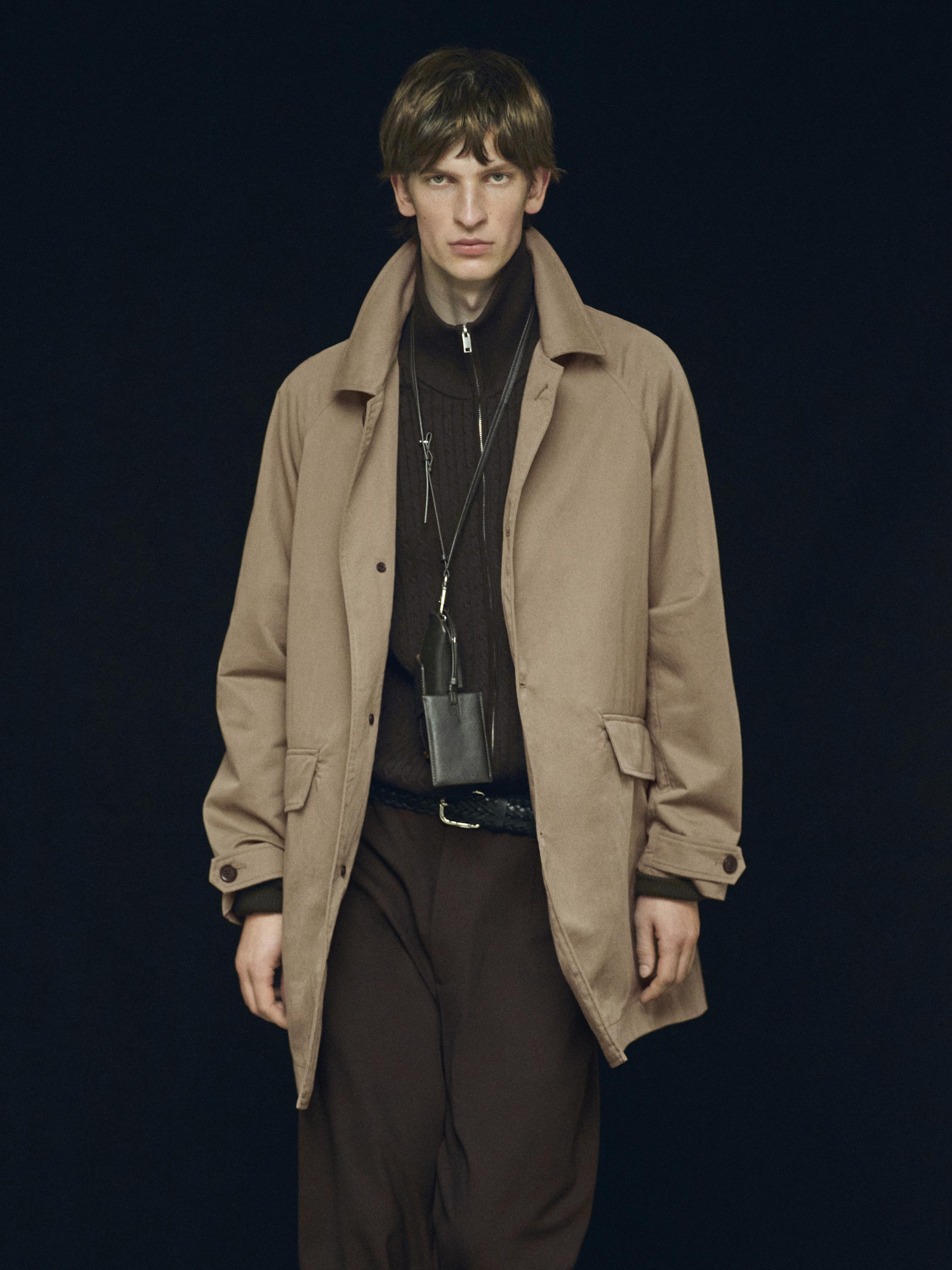 Lightweight cotton blend trench coat — BEIGE