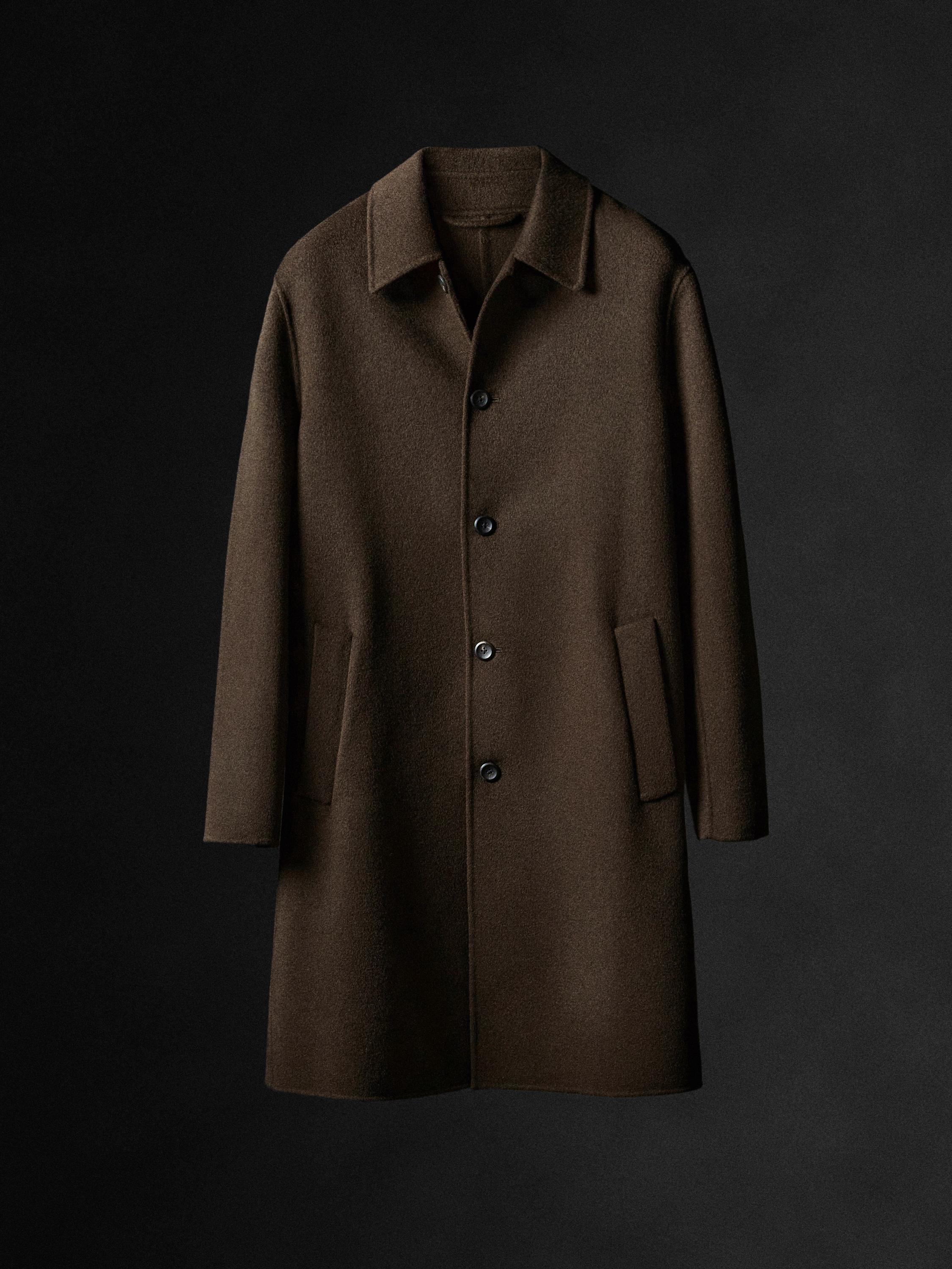 Manteau long en laine mélangée