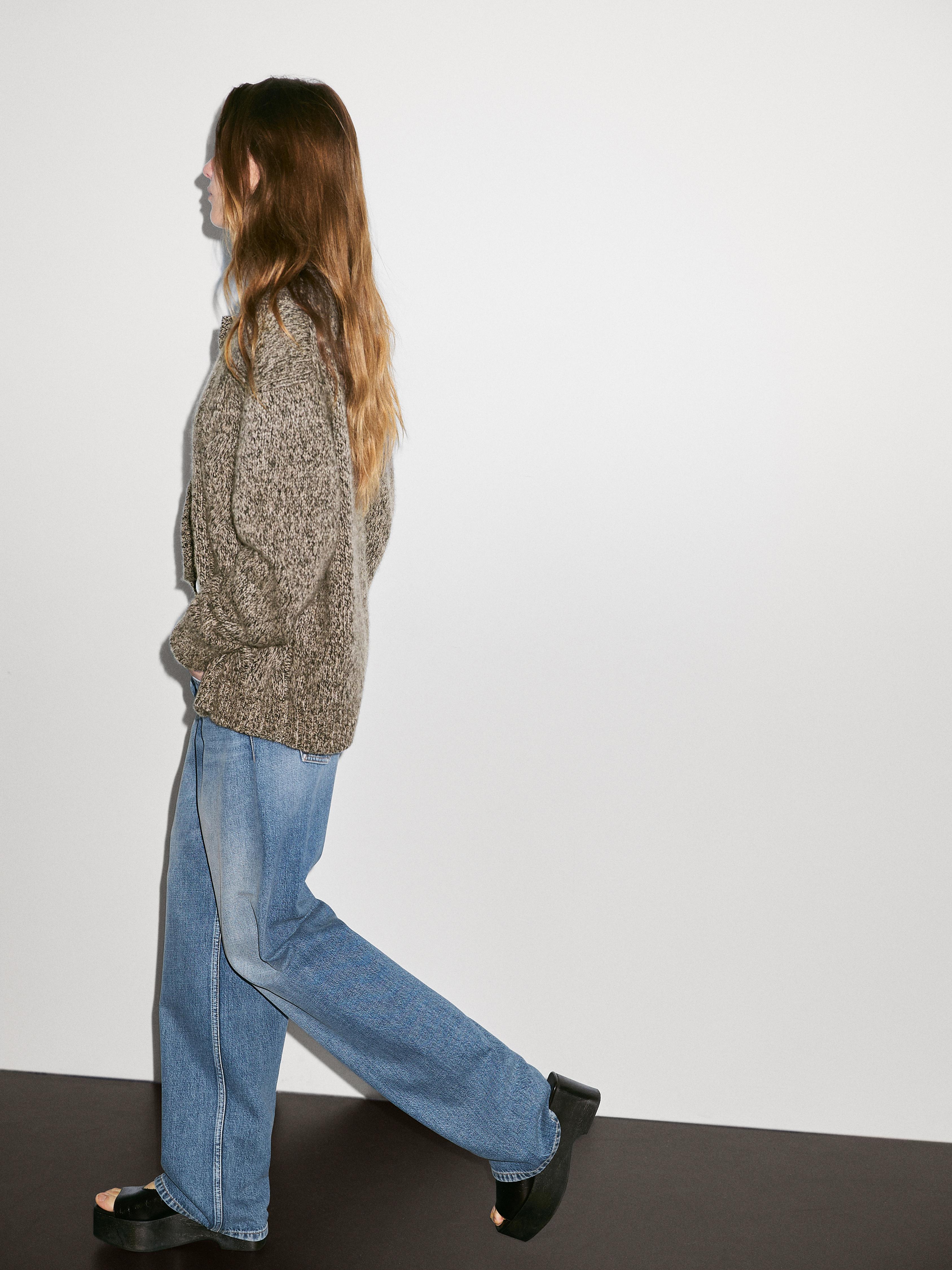 100% cashmere mouliné knit cardigan