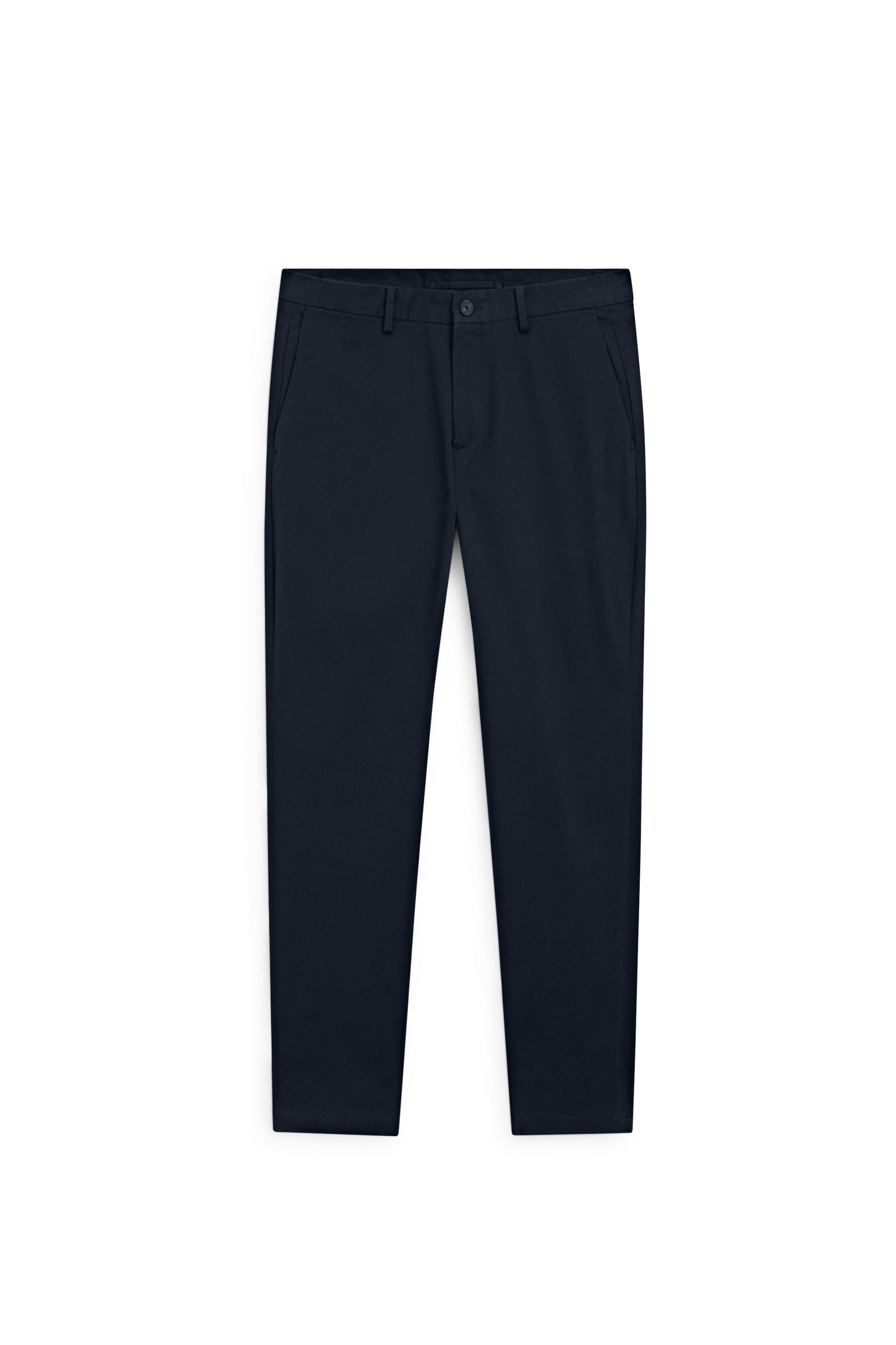 Slim fit cotton trousers — NAVY BLUE
