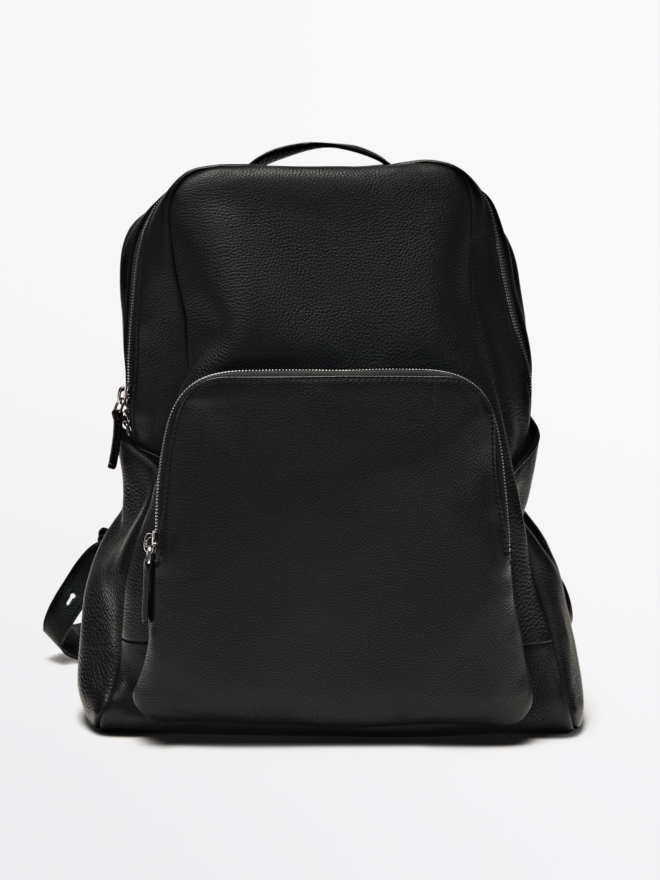 Nappa leather backpack with zip