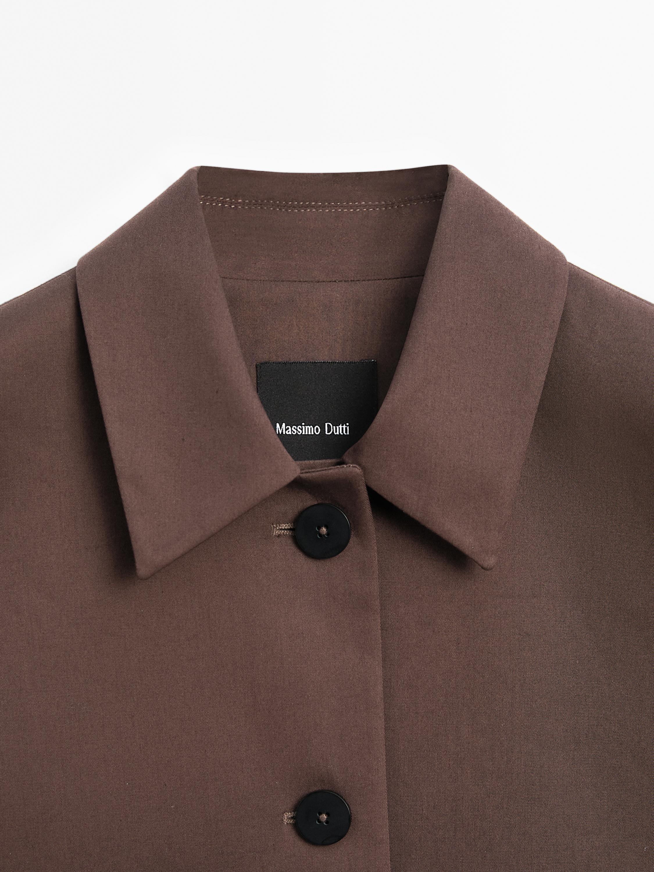 Áo gi-lê pha cốt-tông có cổ ve áo