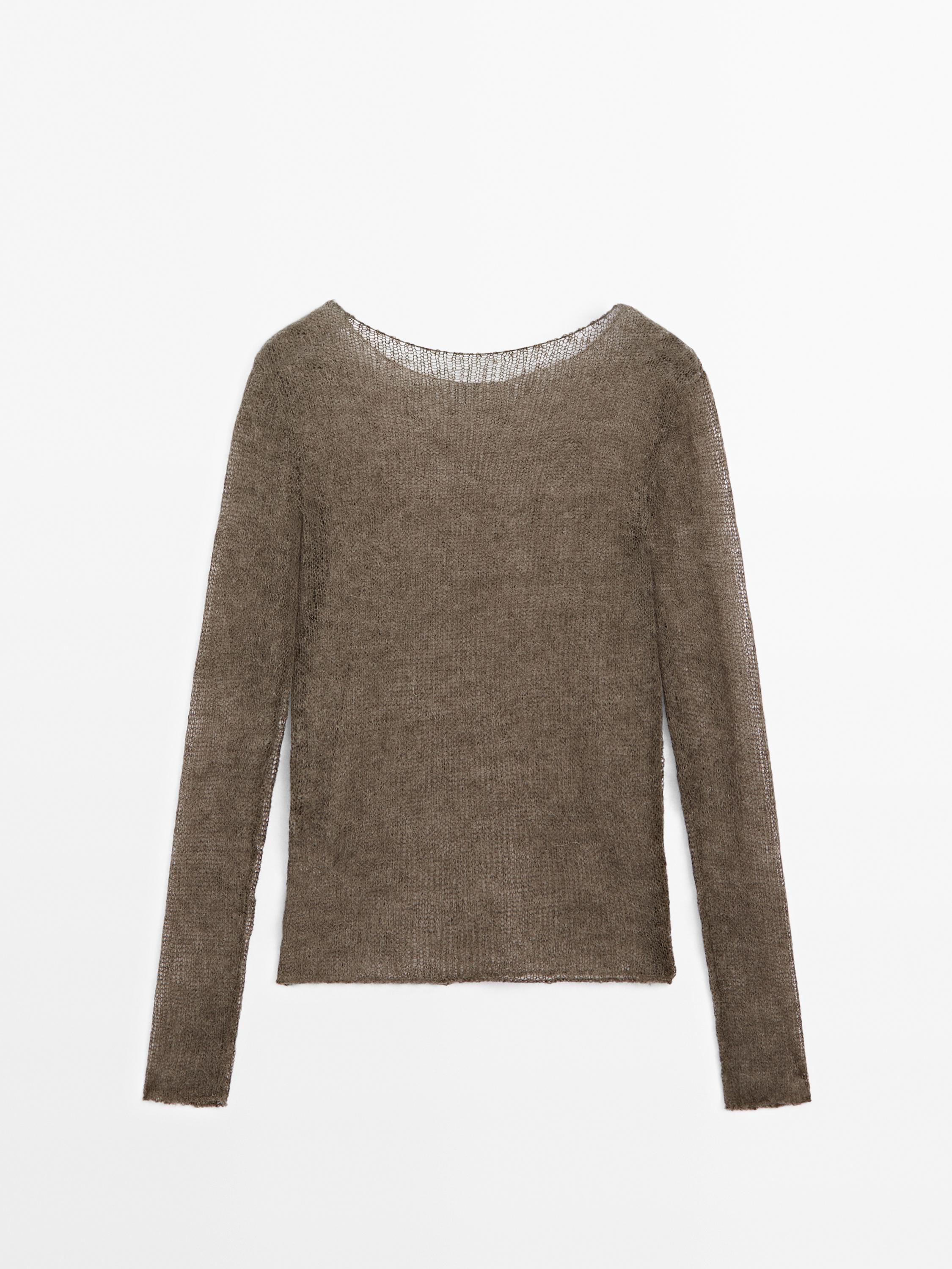 Sweater with open knit detail