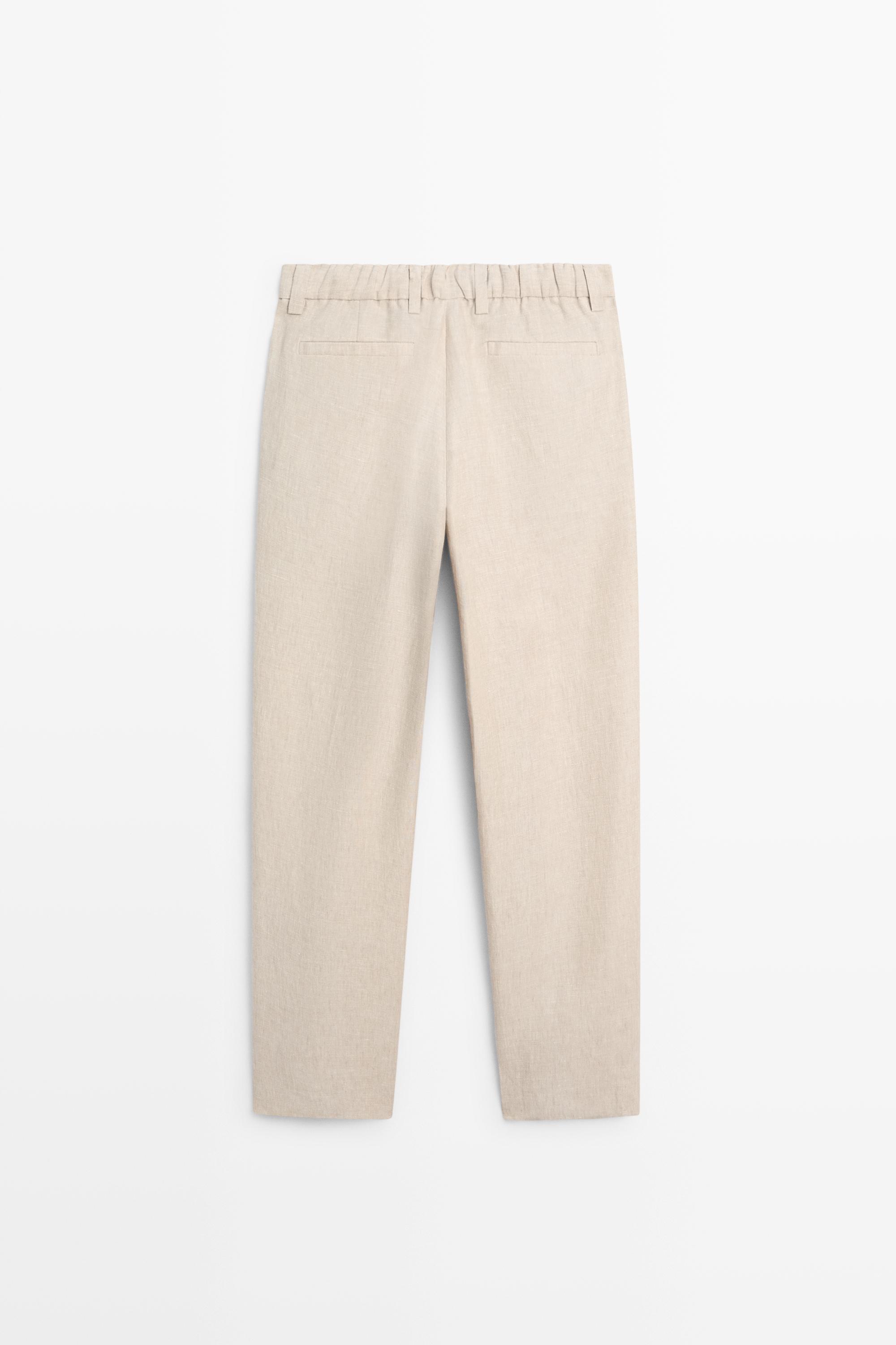 100% linen total look pants — BEIGE
