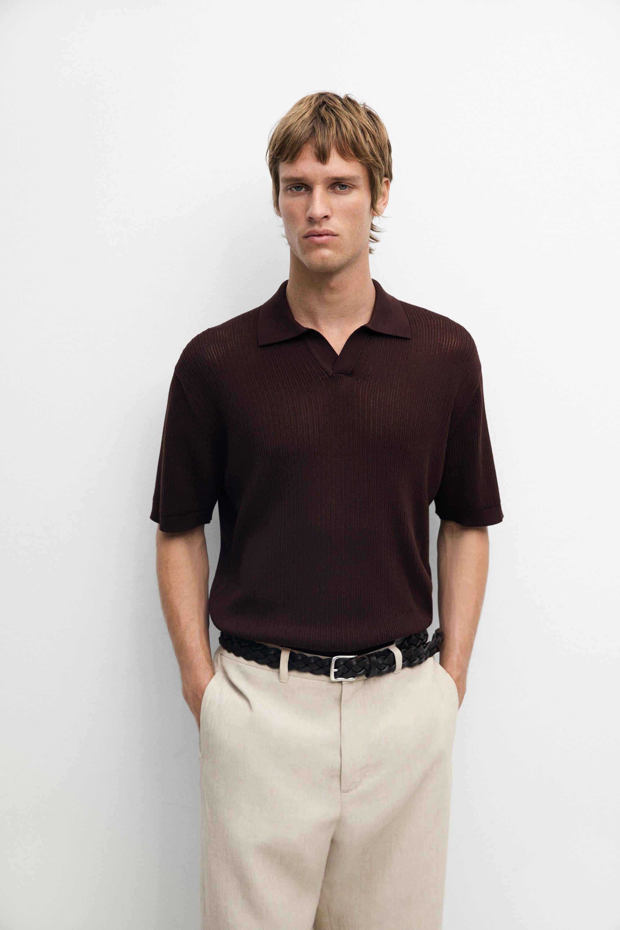 Kemeja Polo Rajut V-Neck Katun