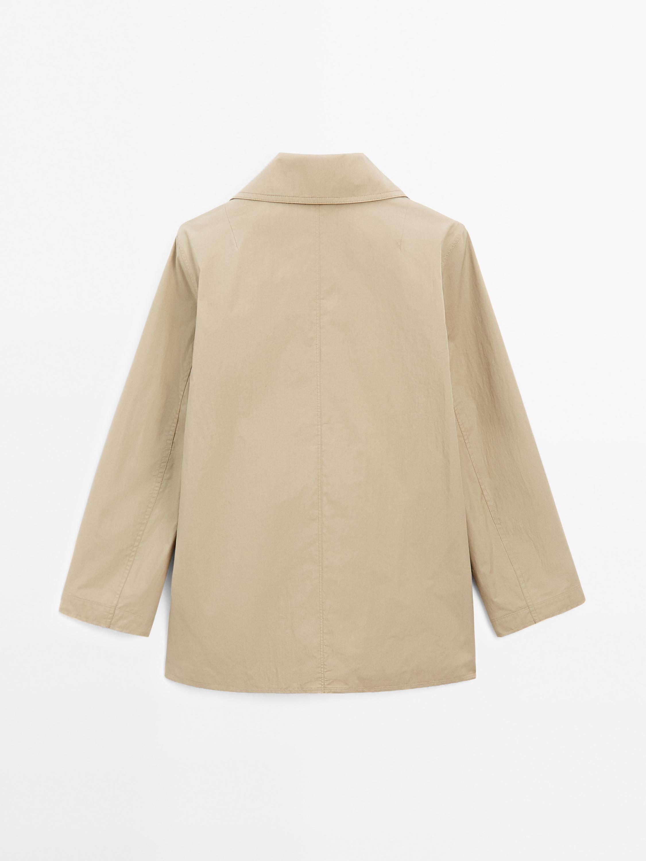 Cotton blend blazer with pockets