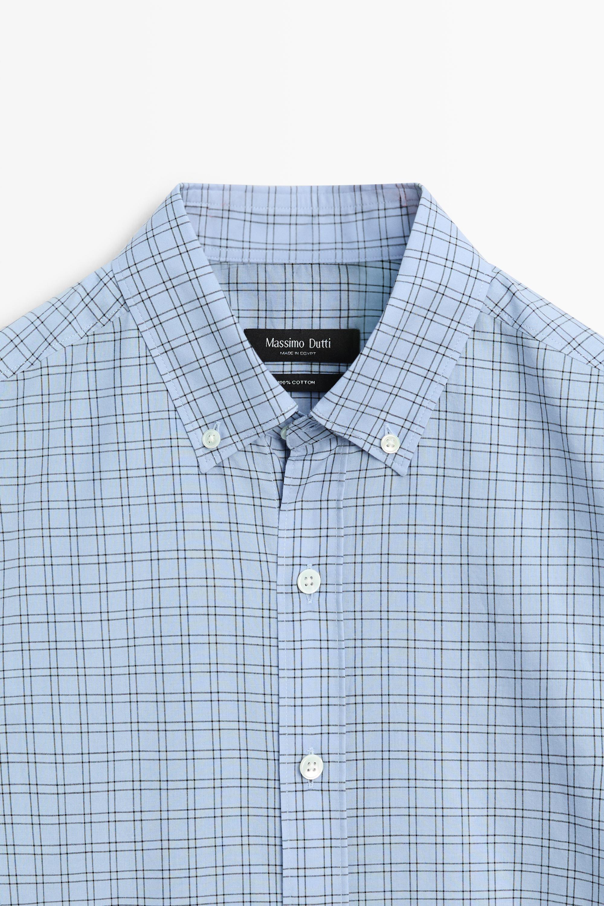 Relaxed fit plaid shirt — BLUE