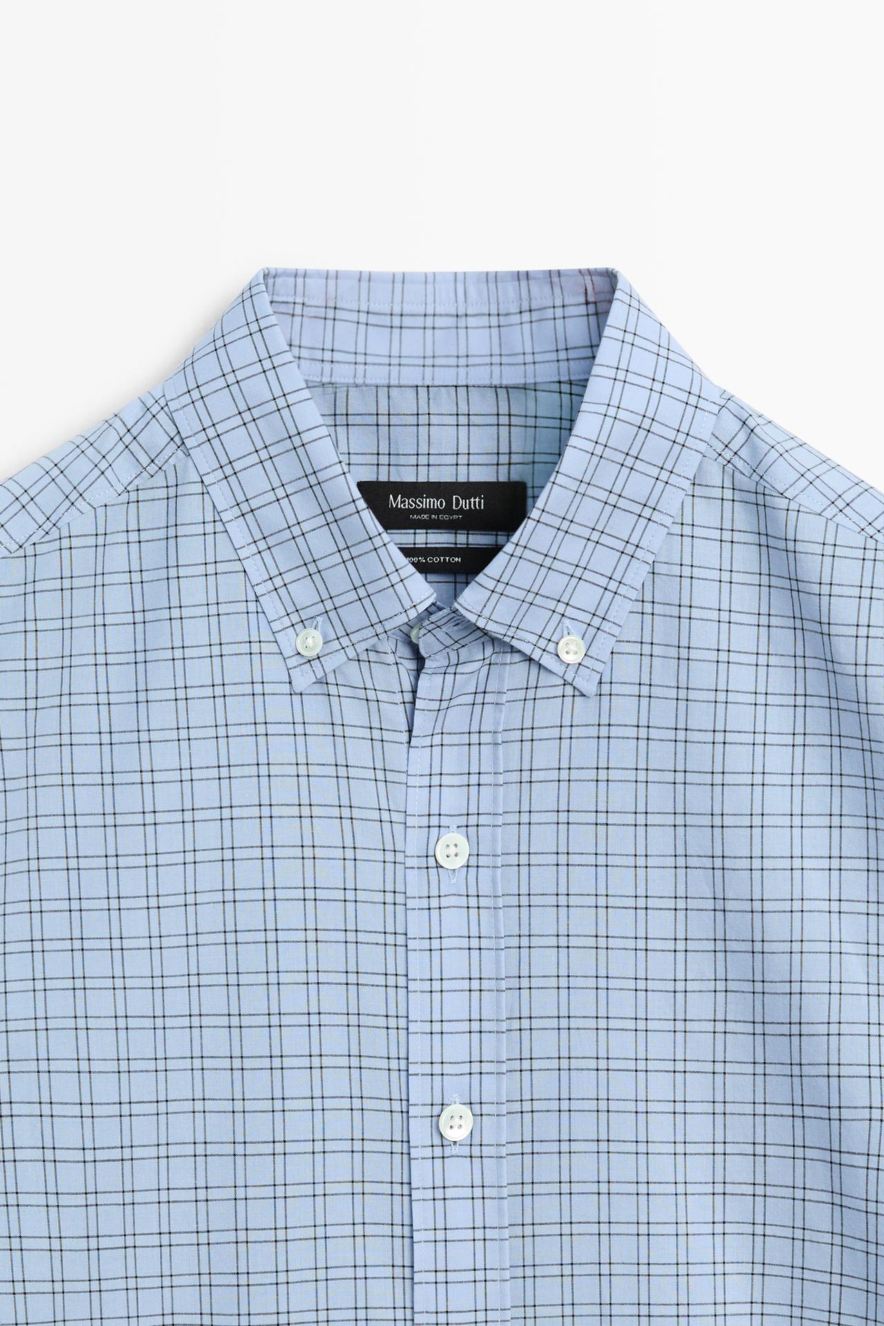 Relaxed fit plaid shirt — BLUE