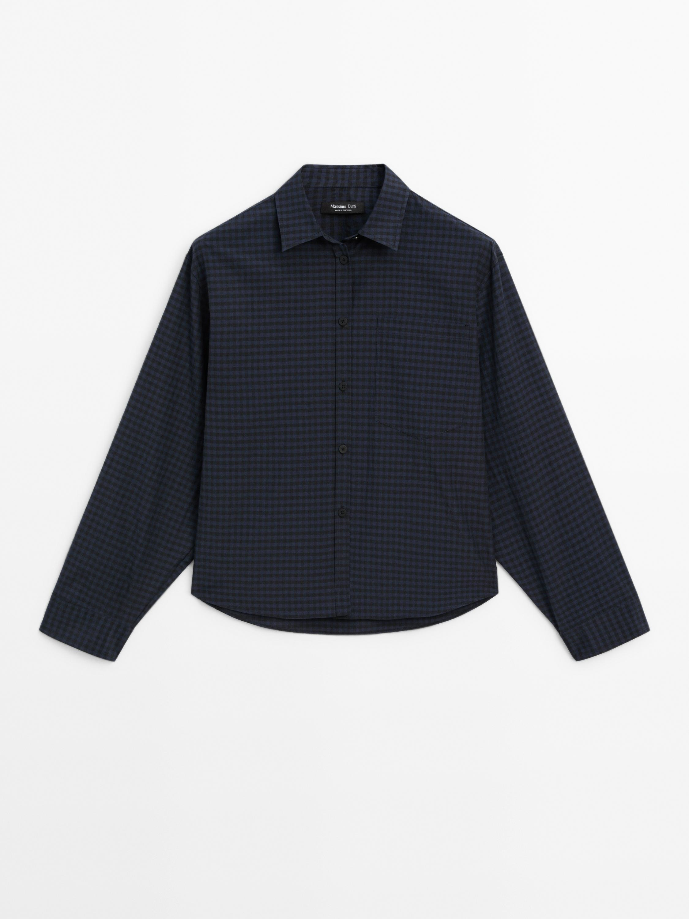 Check cotton blend shirt