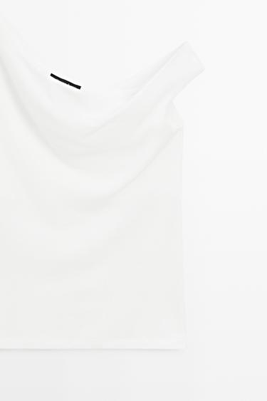 Asymmetric off-the-shoulder top — Off white 4
