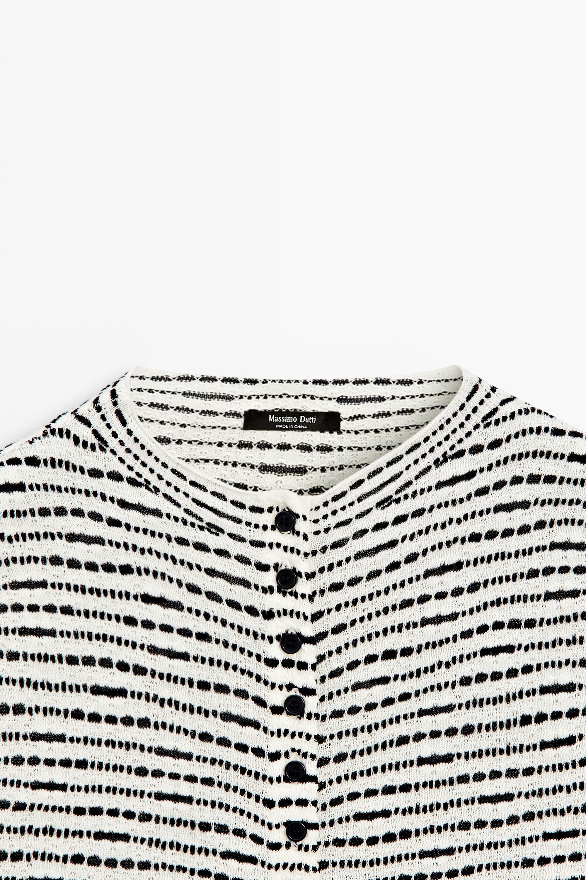 High-neck textured vest — CREAM